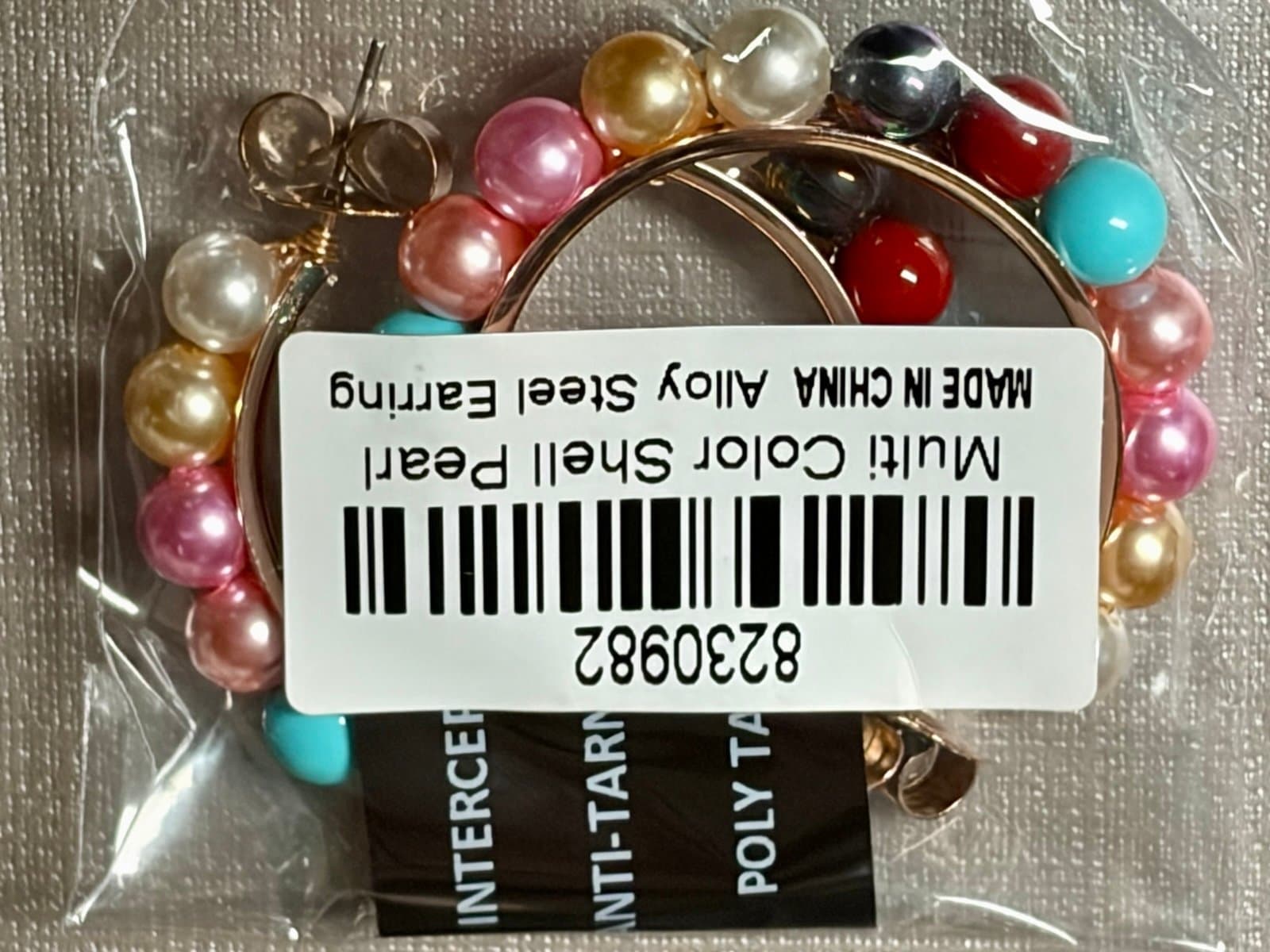 NWT, Shell Pearl Hoop Earrings - Thumbnail 4