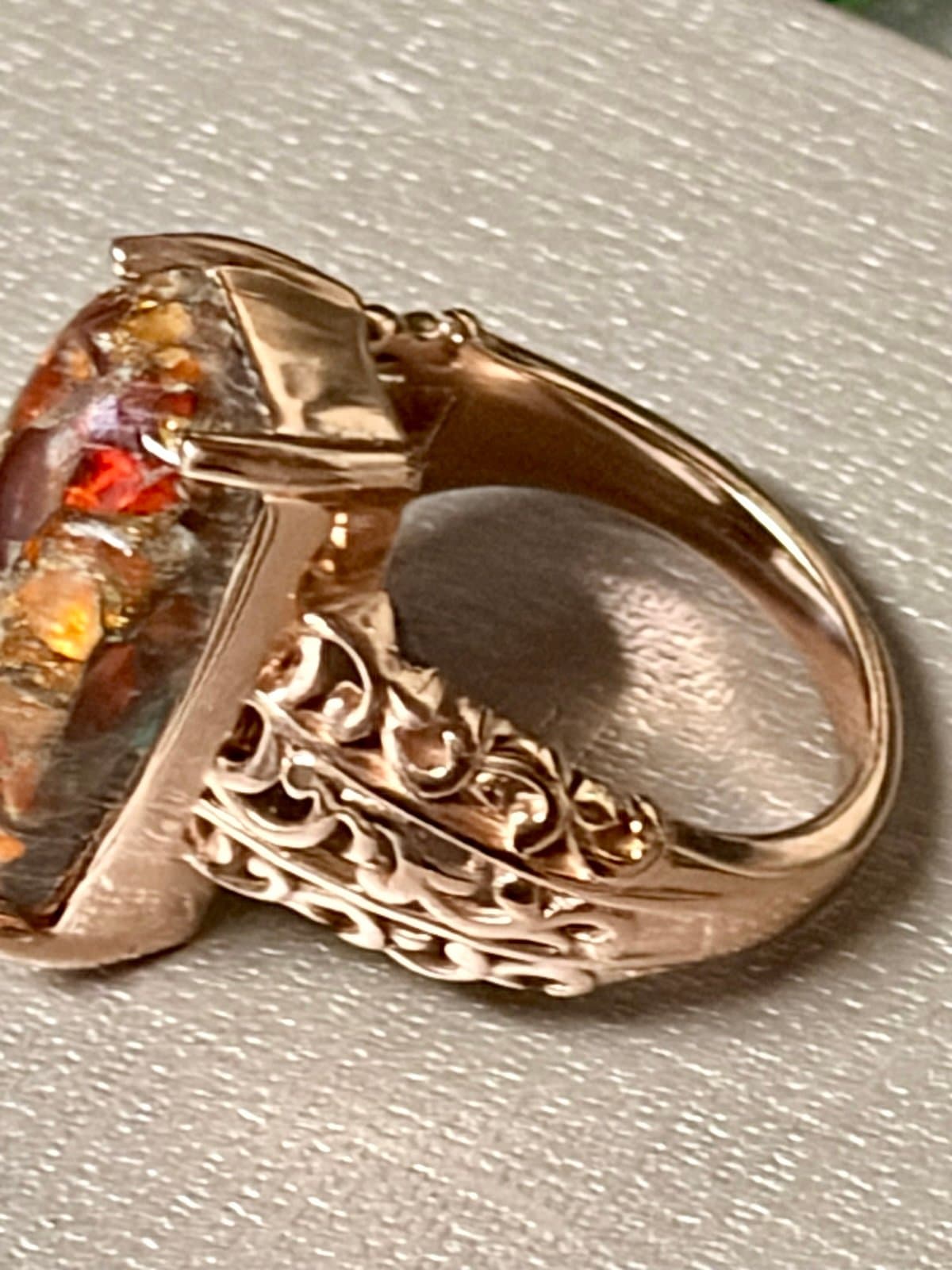 NWT, Matrix Fire Opal Gemstone Ring size 9 - Thumbnail 5