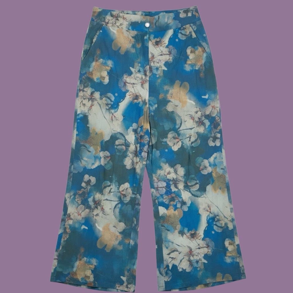New Wide Leg Floral Pants - Thumbnail 2