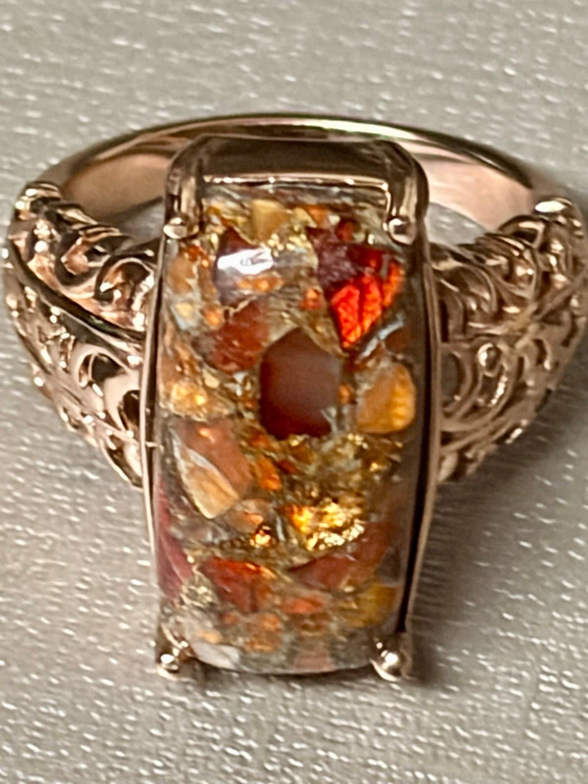 NWT, Matrix Fire Opal Gemstone Ring size 9 - Thumbnail 2