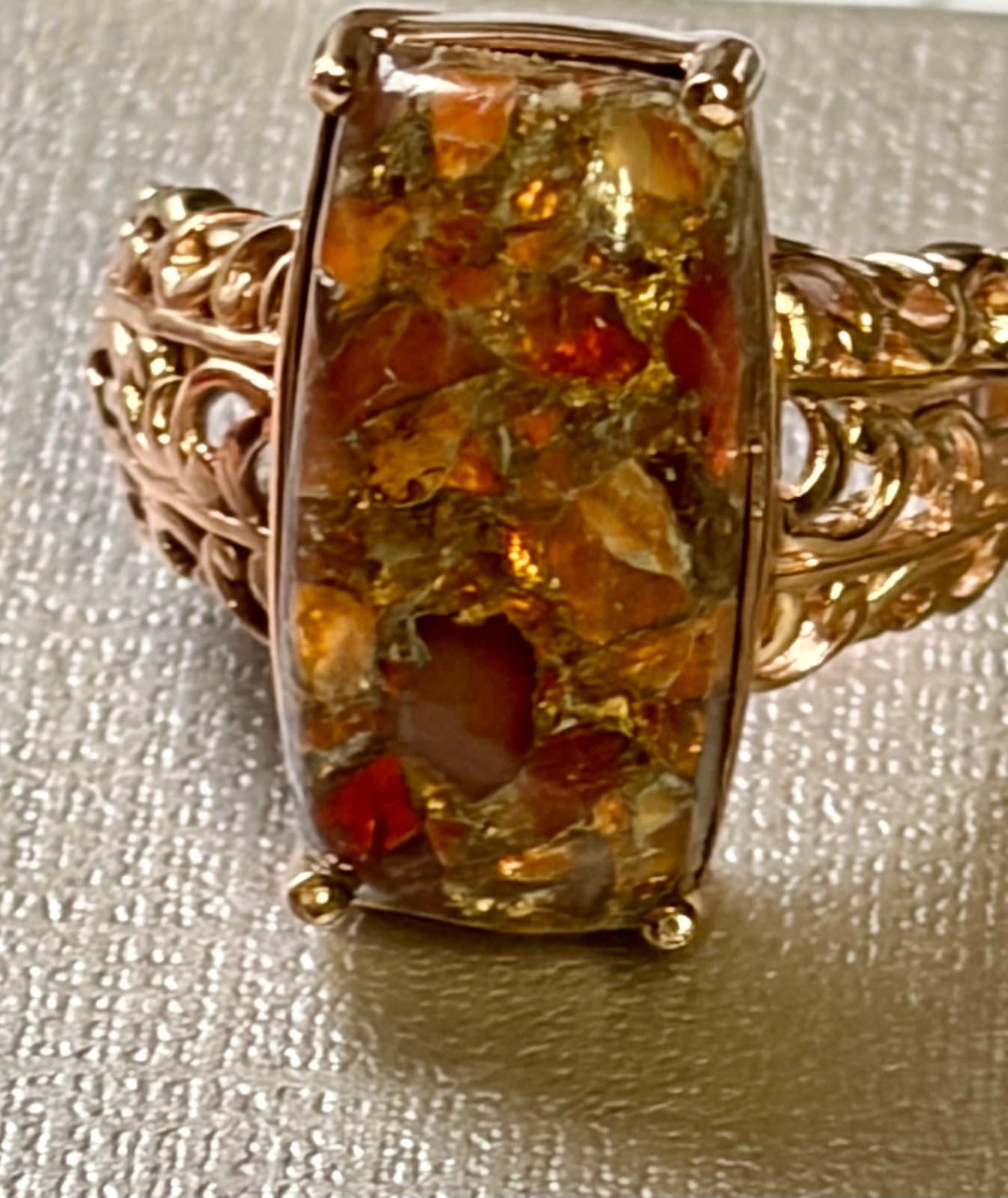 NWT, Matrix Fire Opal Gemstone Ring size 9 - Thumbnail 8