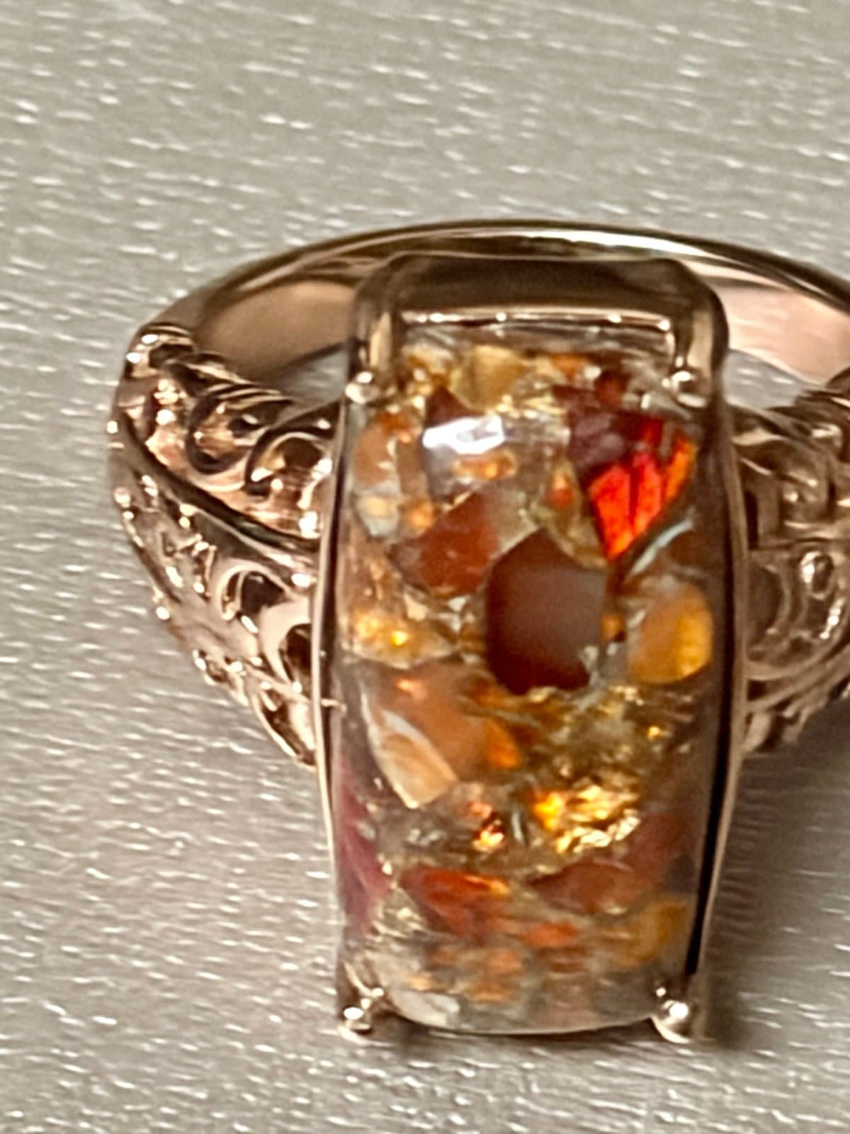 NWT, Matrix Fire Opal Gemstone Ring size 9 - Image 1