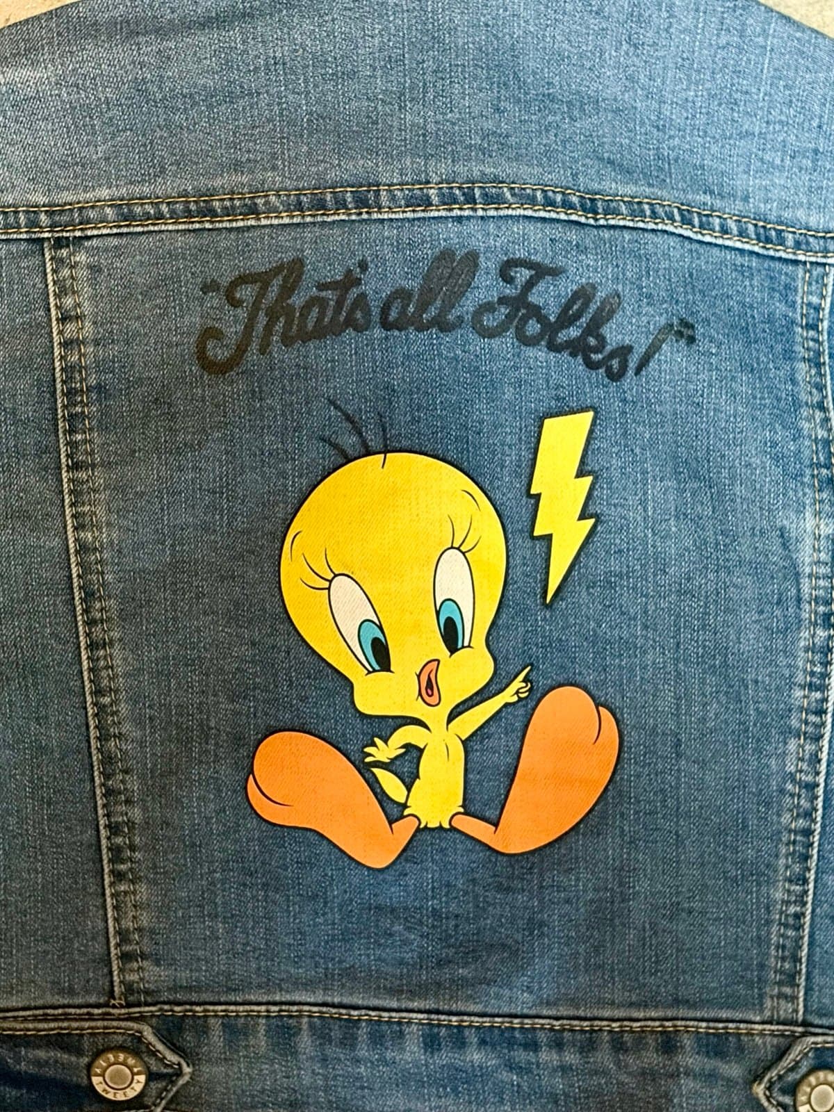 Girls Looney Tunes Jean Jacket, XS - Thumbnail 5