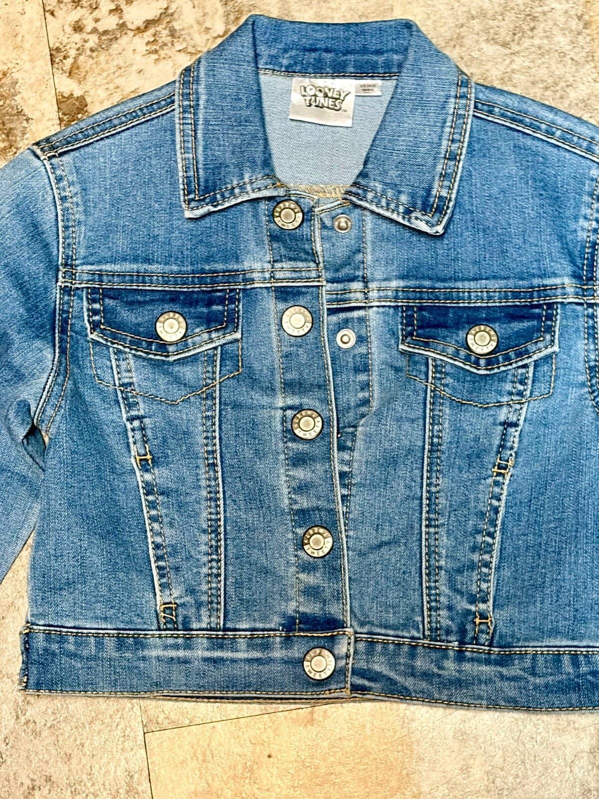 Girls Looney Tunes Jean Jacket, XS - Thumbnail 3