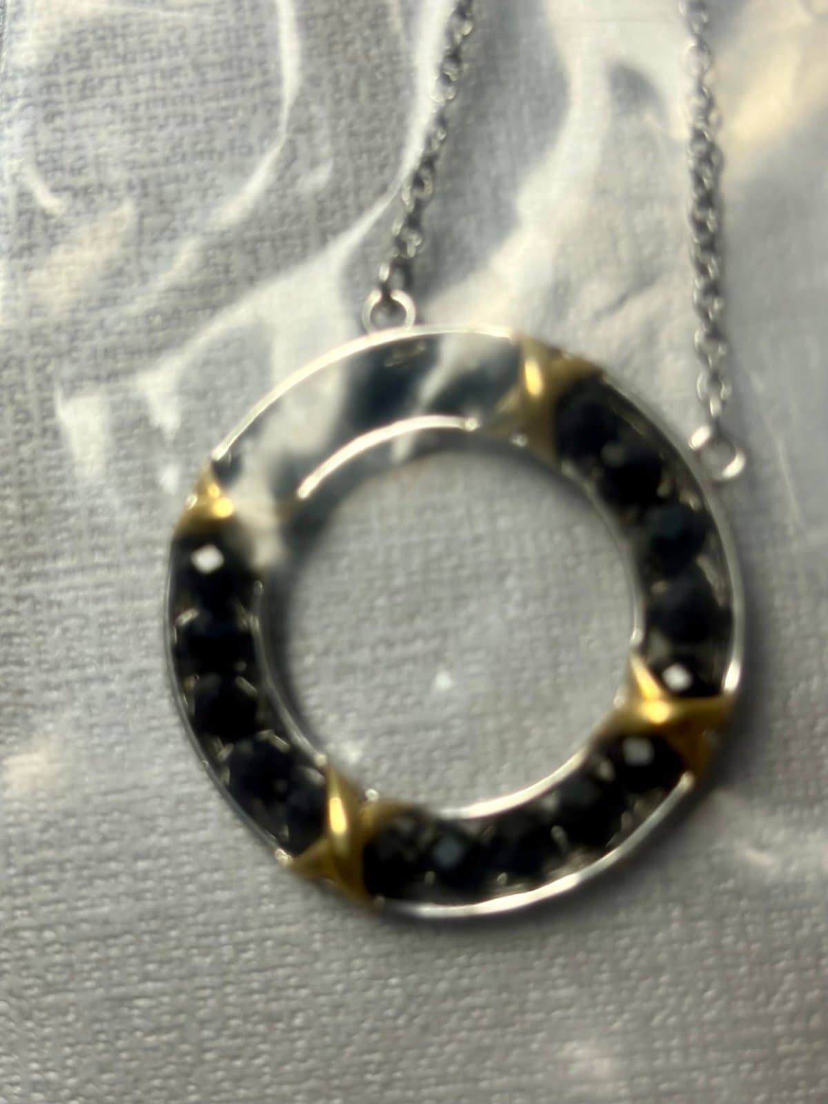 NWT, Black Spinal Circle Necklace - Thumbnail 3