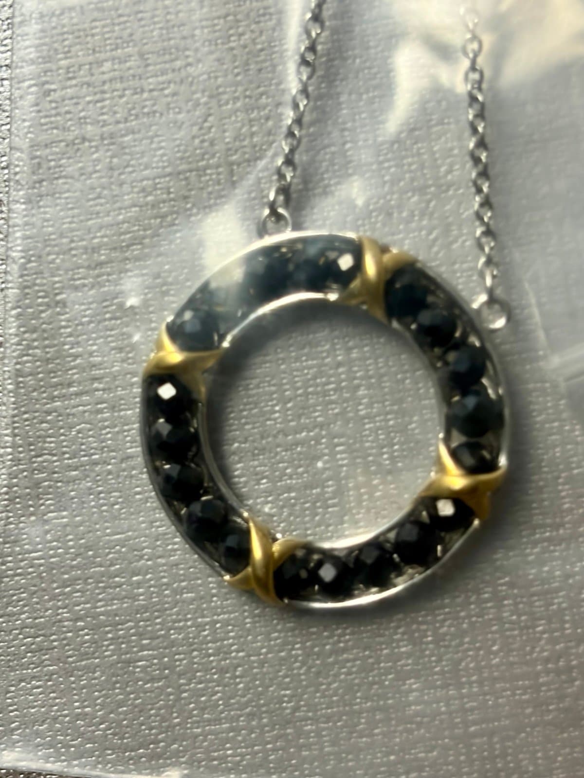 NWT, Black Spinal Circle Necklace - Thumbnail 2