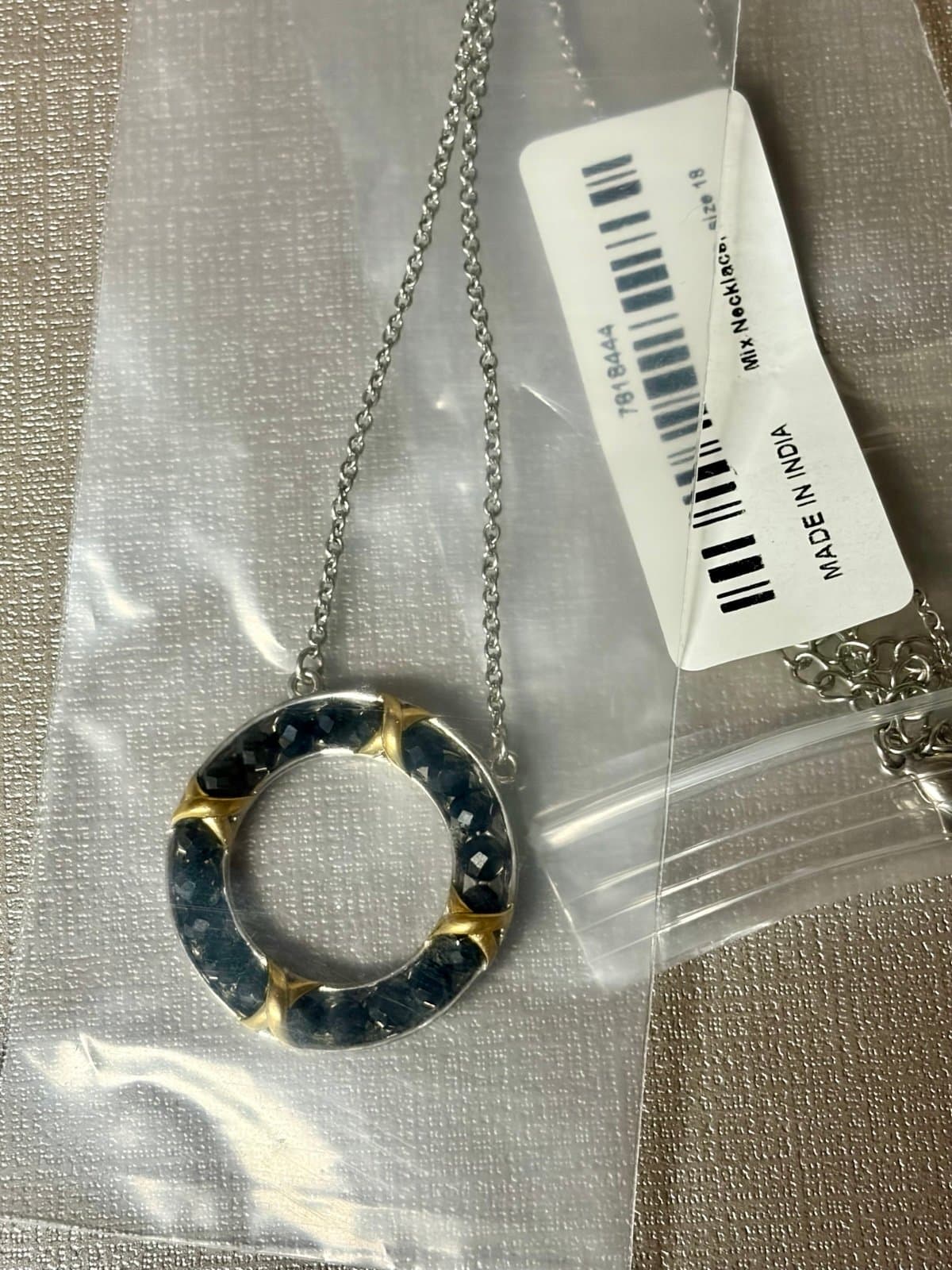 NWT, Black Spinal Circle Necklace - Image 1