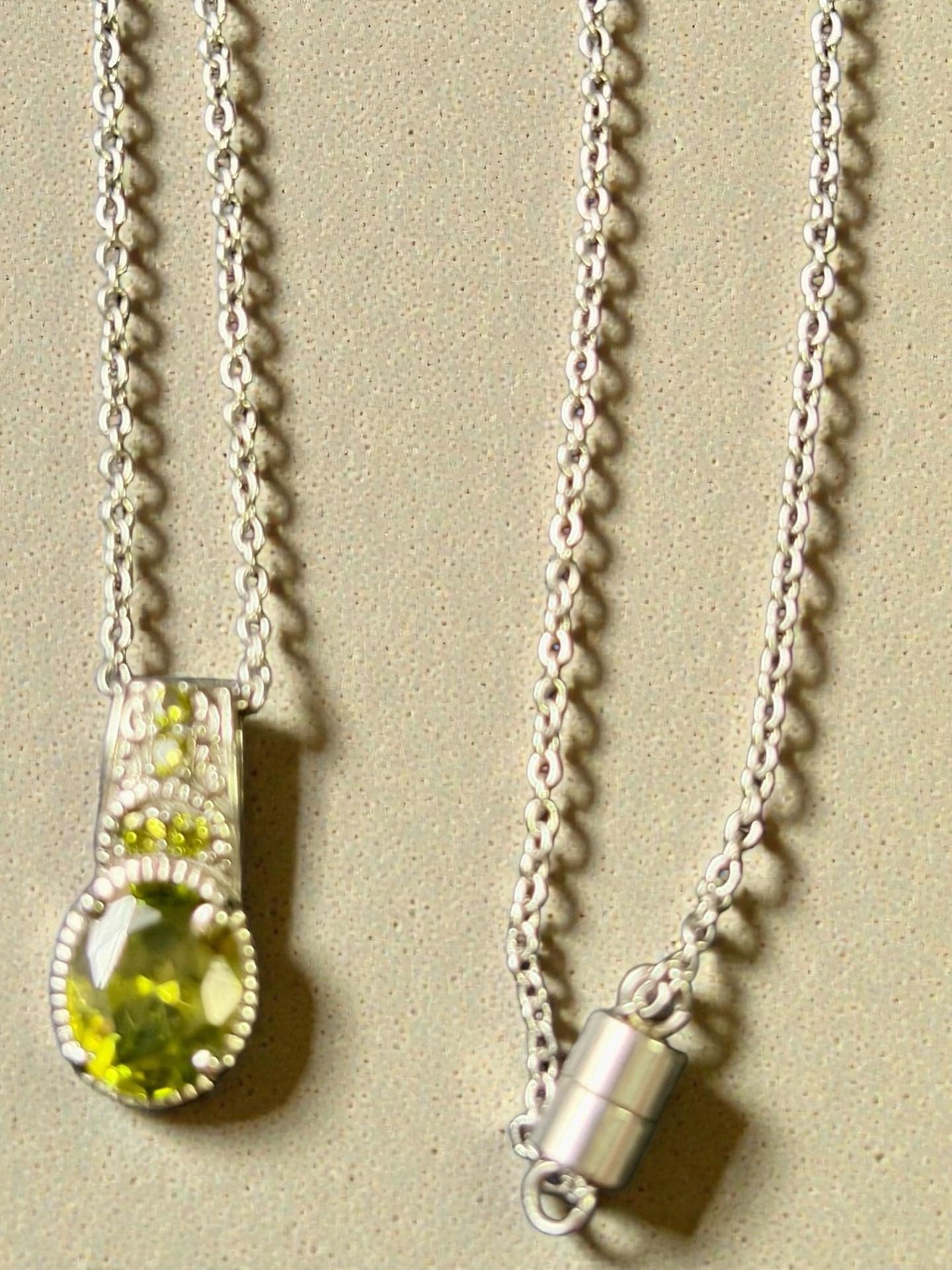 platinum over Sterling Silver Australian Sapphire Gemstone Necklace - Thumbnail 3