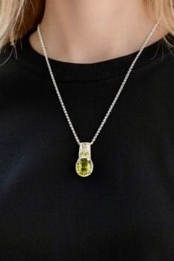 platinum over Sterling Silver Australian Sapphire Gemstone Necklace - Thumbnail 2