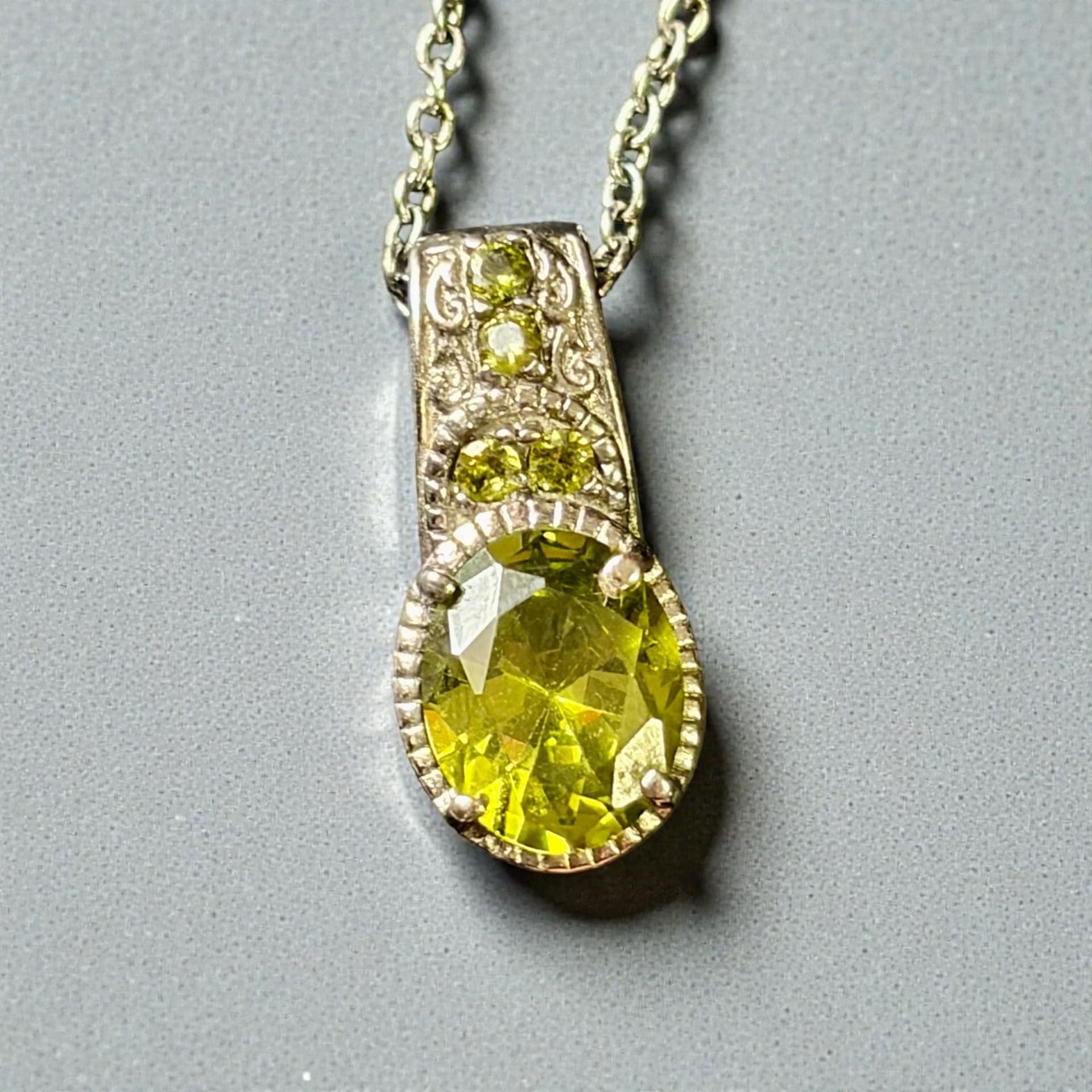 platinum over Sterling Silver Australian Sapphire Gemstone Necklace - Image 1