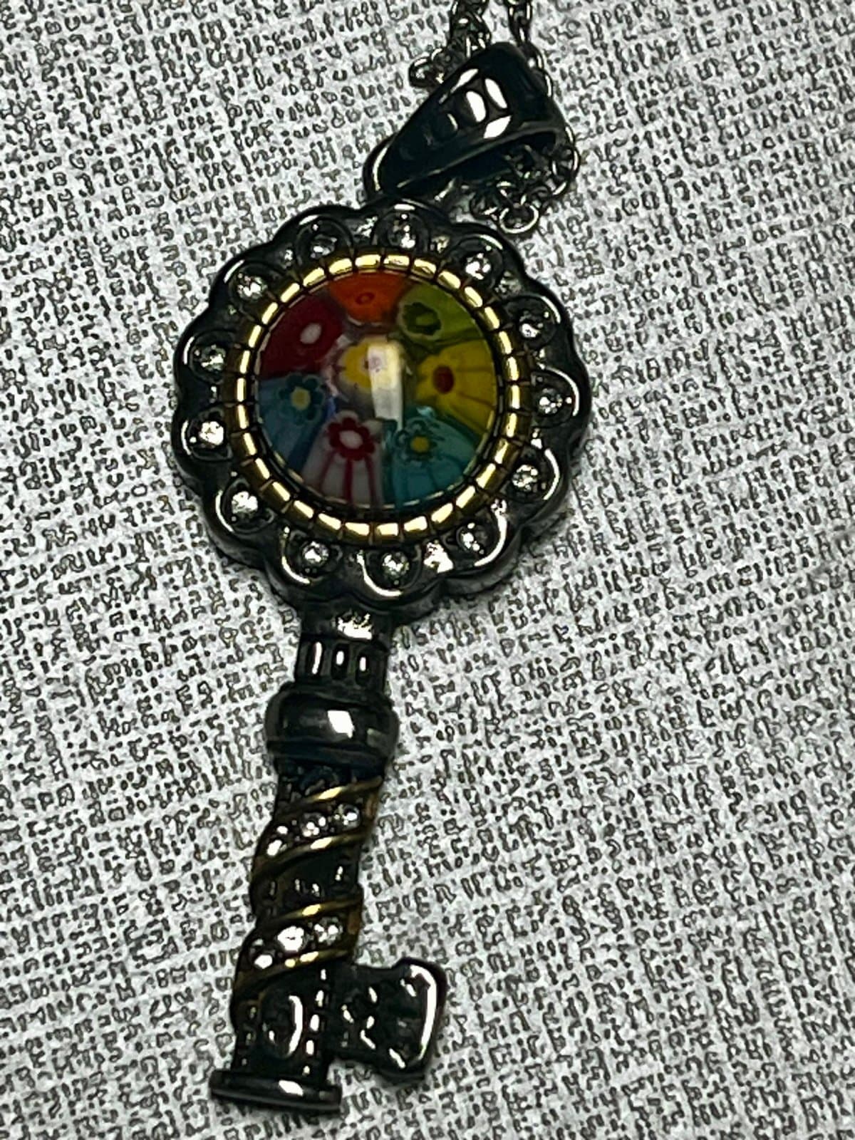 NWT, Murino Style/Australian Crystal Key Necklace - Thumbnail 2