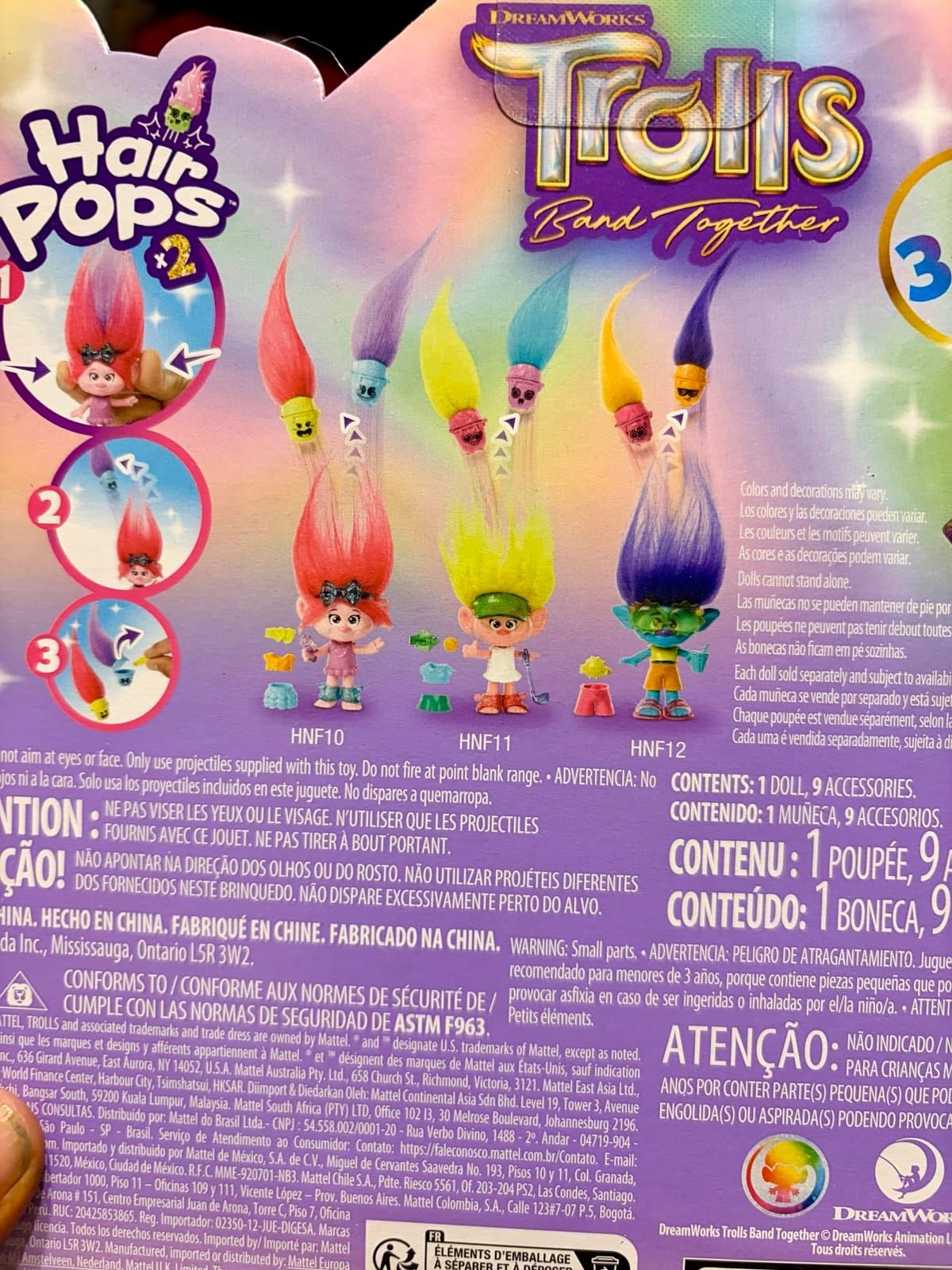 Mattel DreamWorks Trolls Band Together Hair Pops Queen Poppy Small Doll. - Thumbnail 2