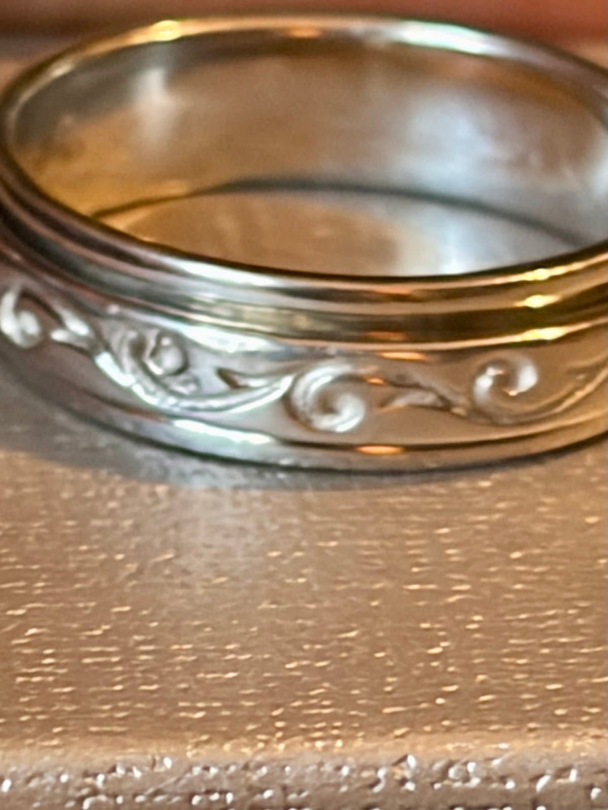 Sterling Silver Wave Spinner Ring, size 8 - Thumbnail 3