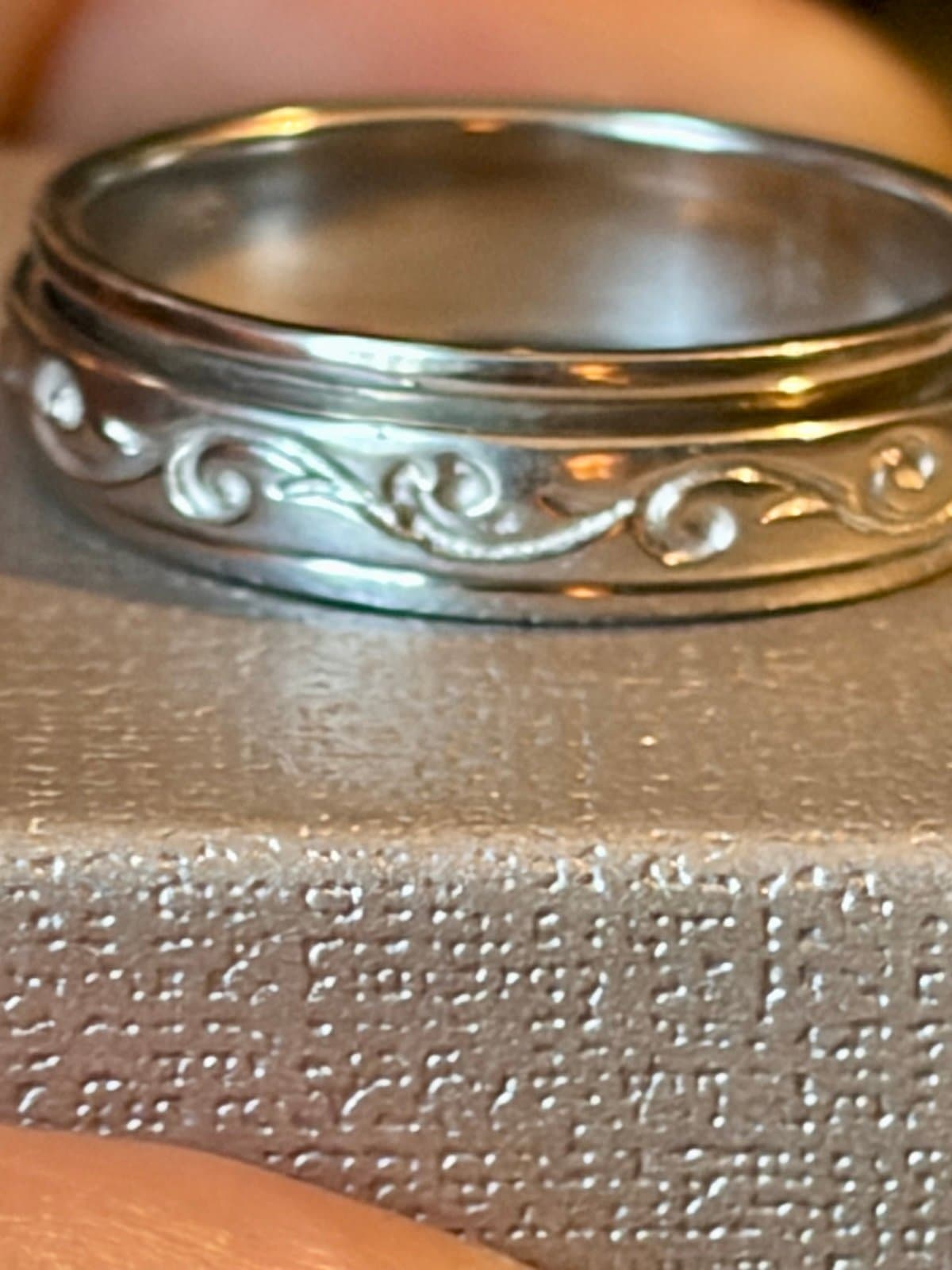 Sterling Silver Wave Spinner Ring, size 8 - Thumbnail 6