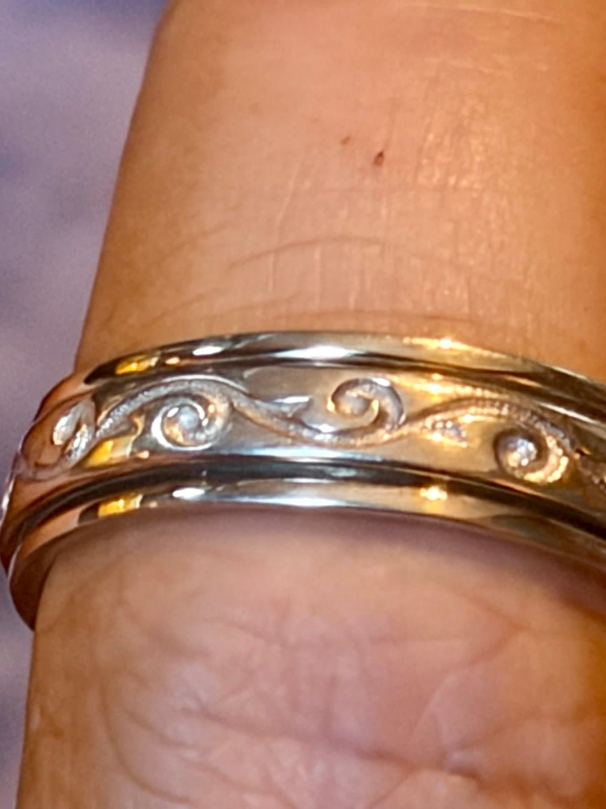 Sterling Silver Wave Spinner Ring, size 8 - Thumbnail 5
