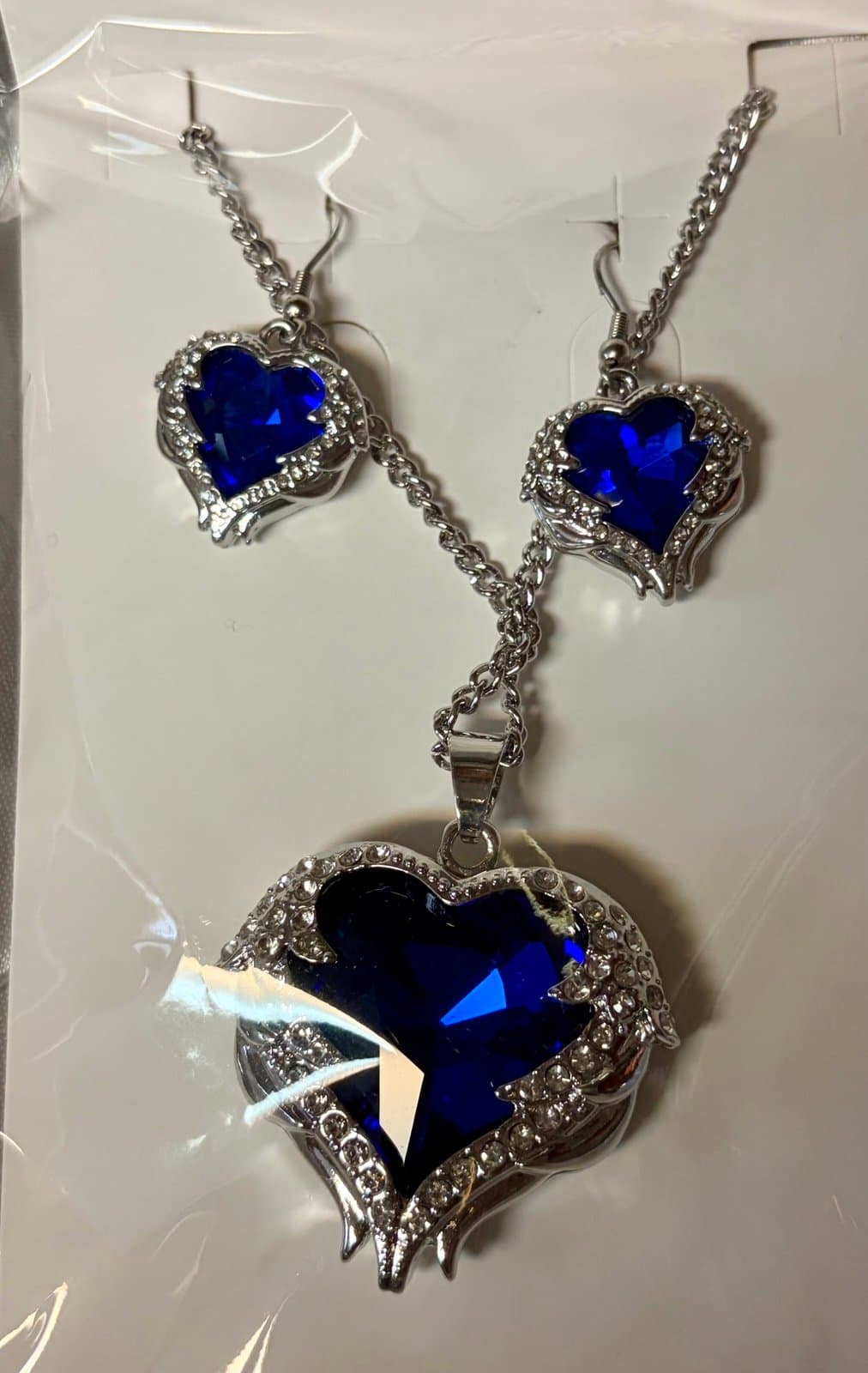 Crystal Heart Necklace and Earrings set - Image 1