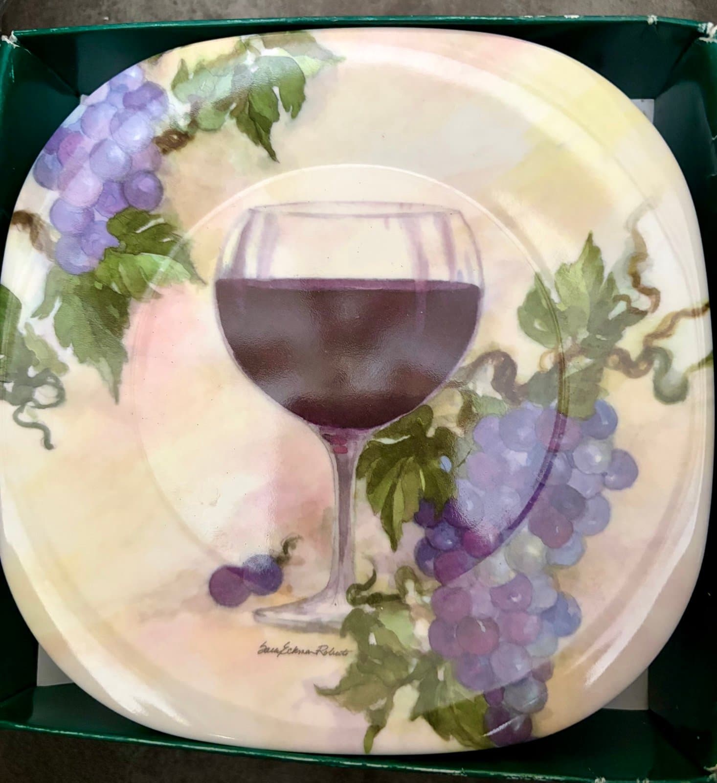Set of 8 desert/wine plates Porcelain. - Thumbnail 2
