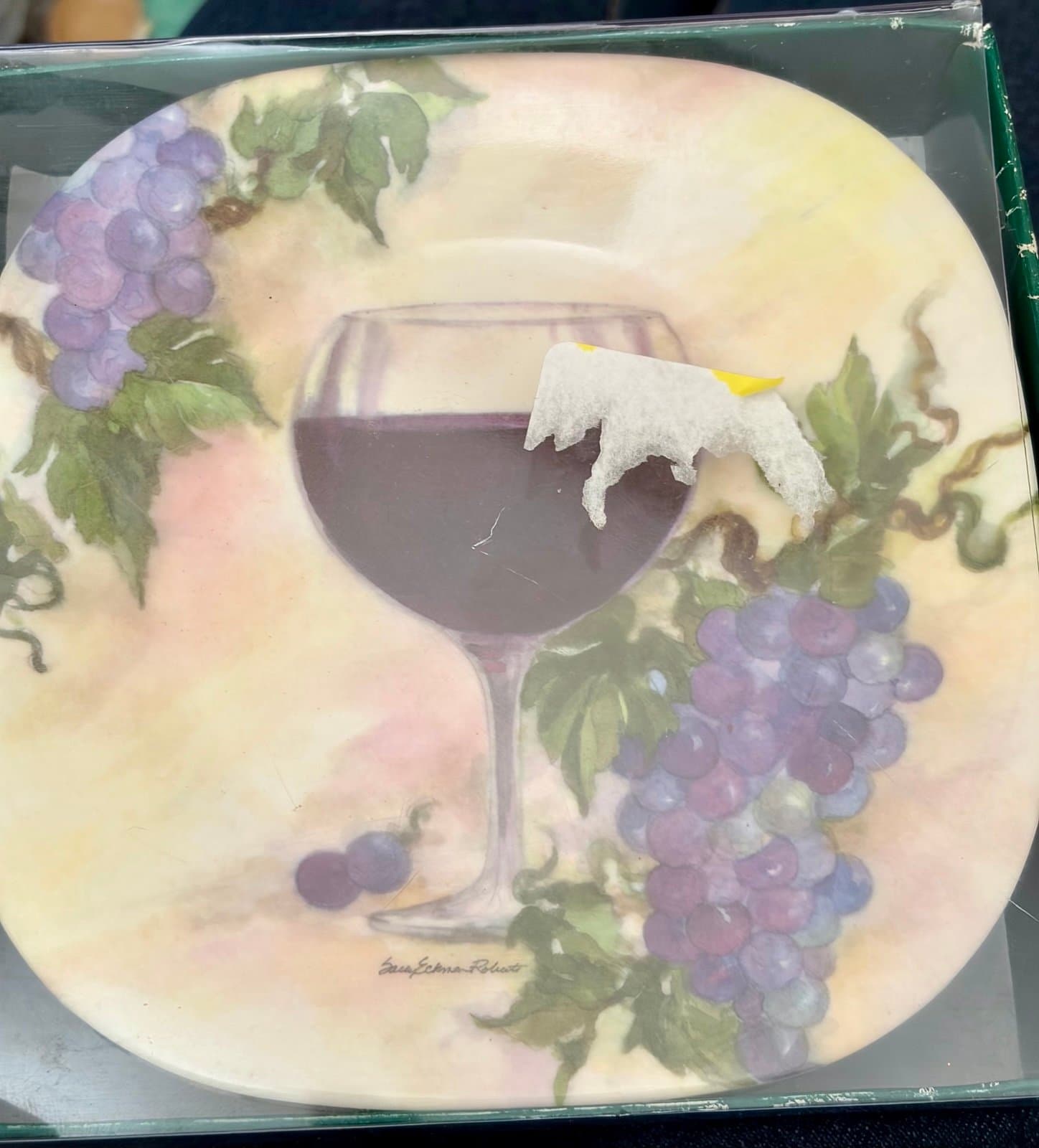 Set of 8 desert/wine plates Porcelain. - Image 1