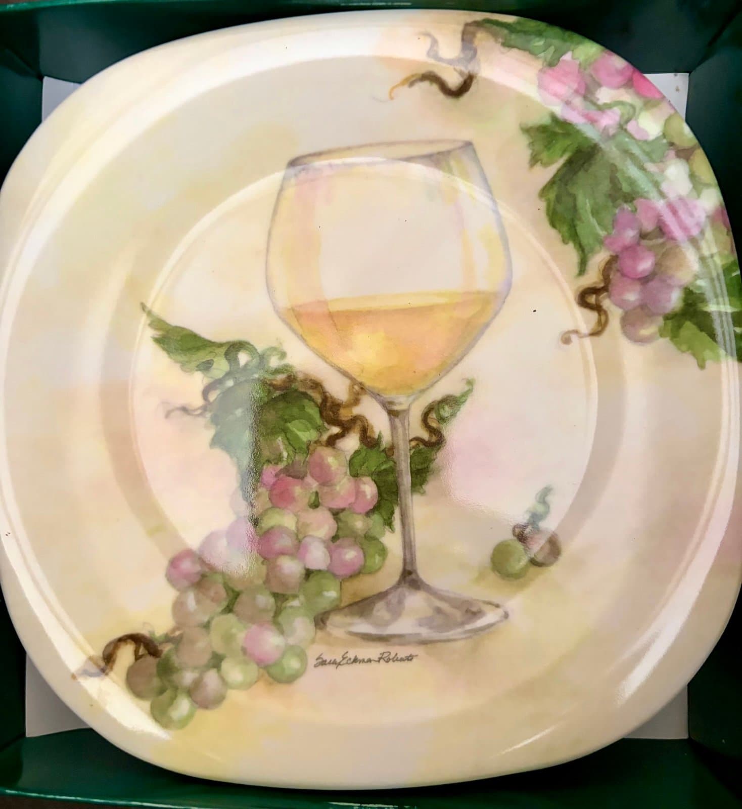 Set of 8 desert/wine plates Porcelain. - Thumbnail 3