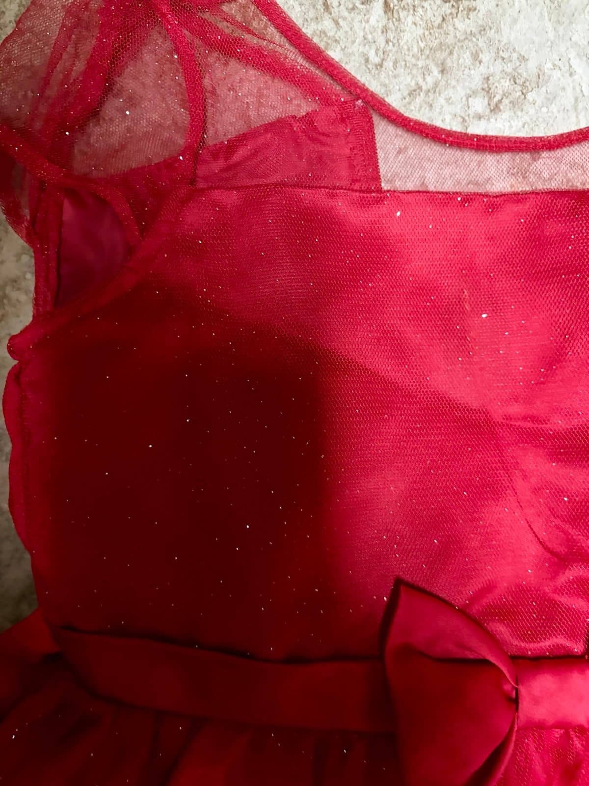 Girls Red Satin Dress, size 7/8 - Thumbnail 4