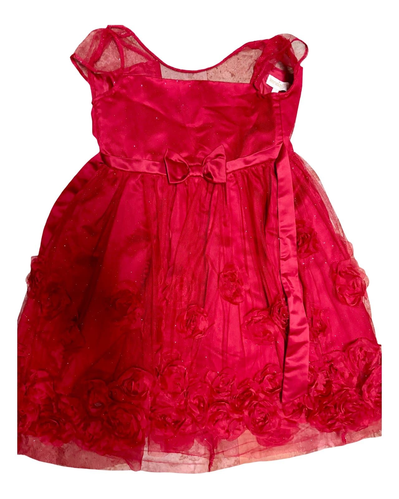 Girls Red Satin Dress, size 7/8 - Thumbnail 2