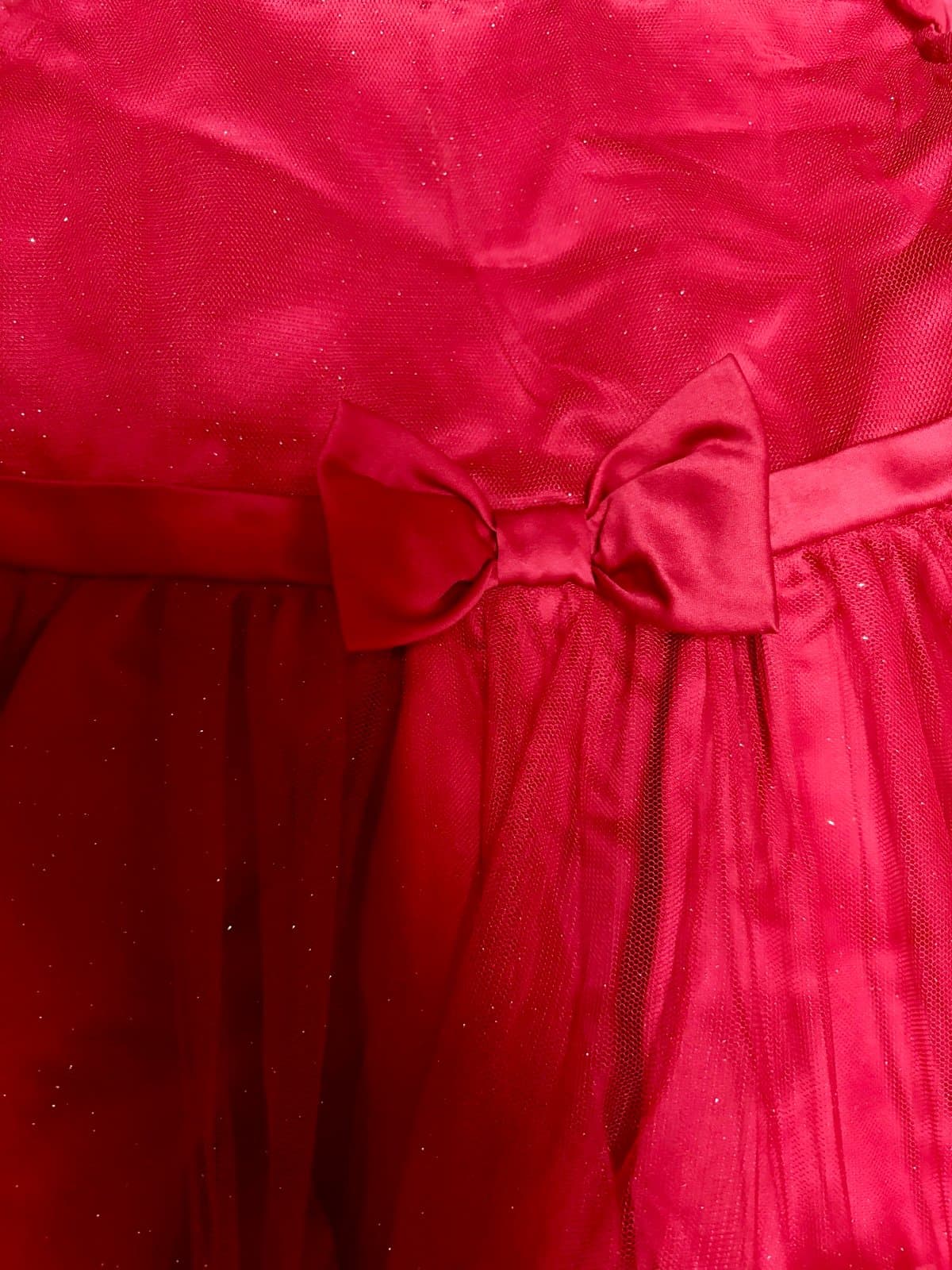 Girls Red Satin Dress, size 7/8 - Thumbnail 3