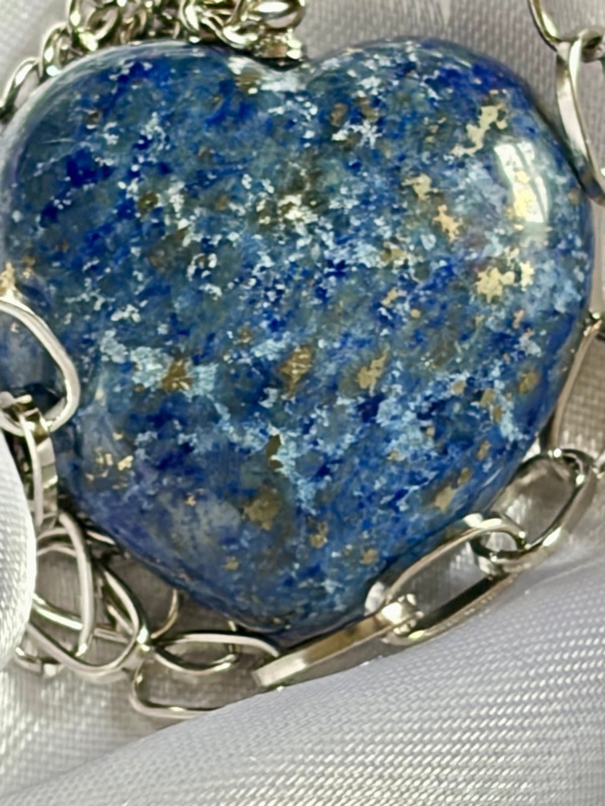 Lapis Gemstone Heart Necklace - Thumbnail 3