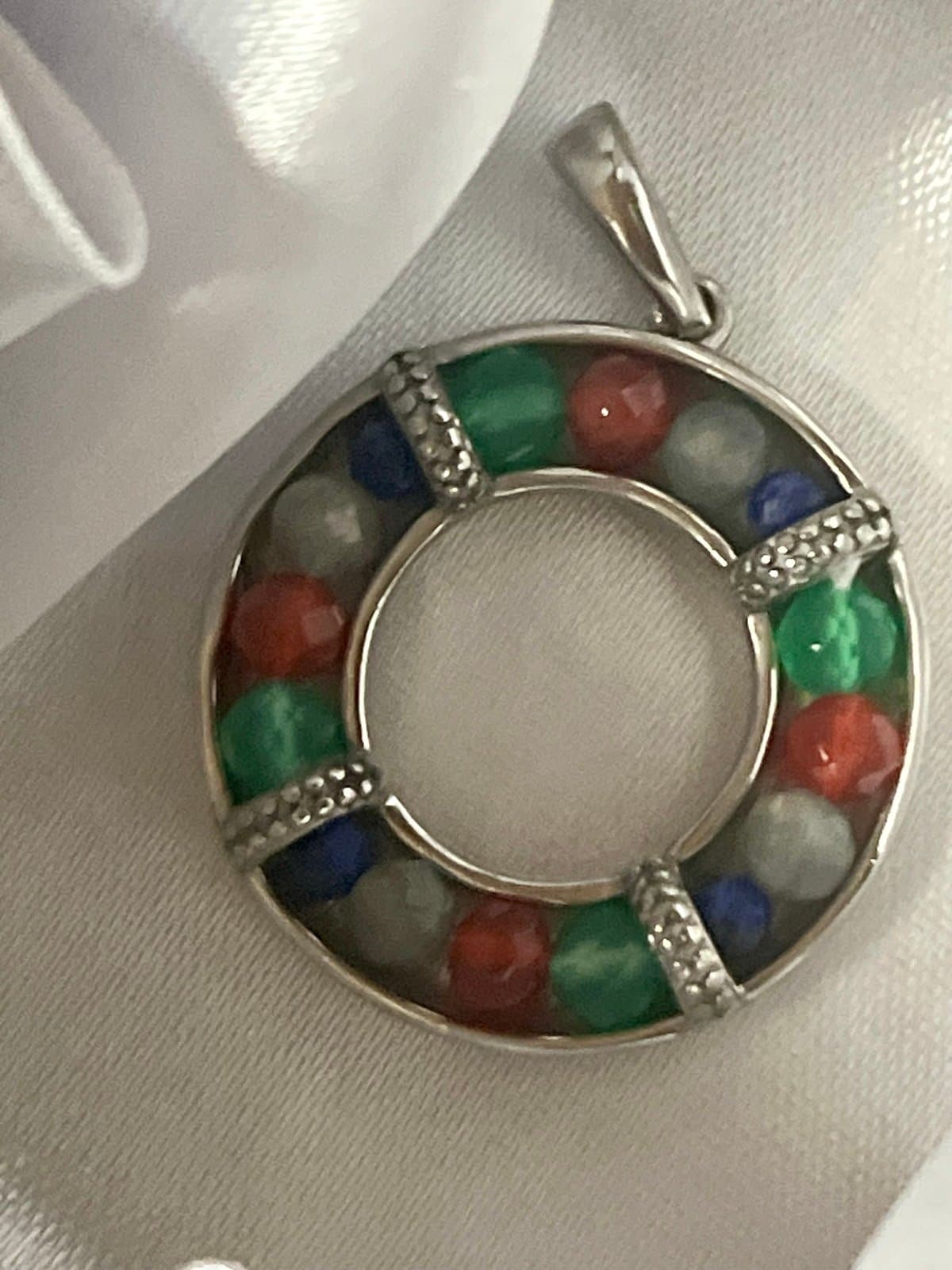 Multi-gemstone Sterling Silver Pendant - Image 1
