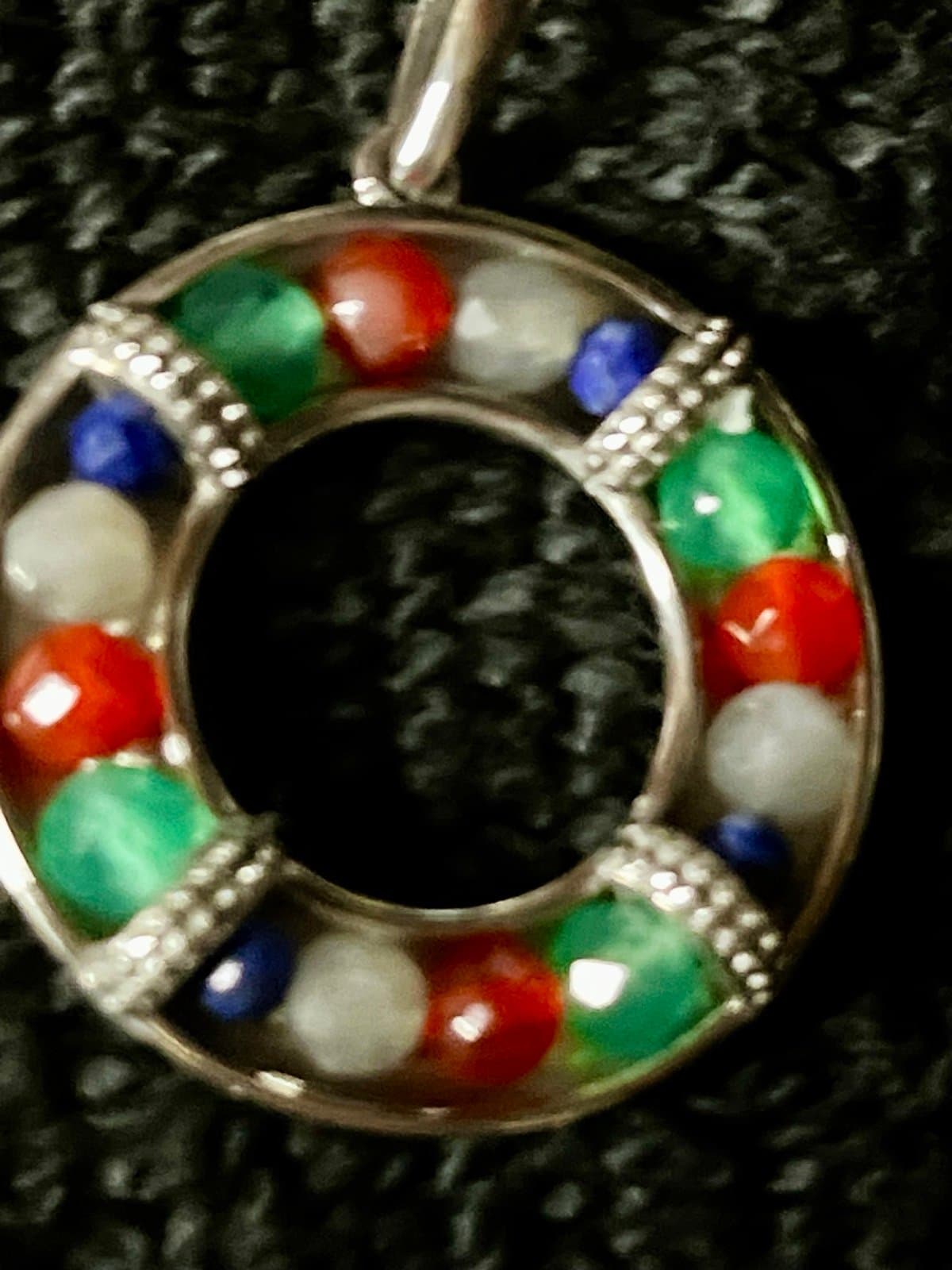 Multi-gemstone Sterling Silver Pendant - Thumbnail 2