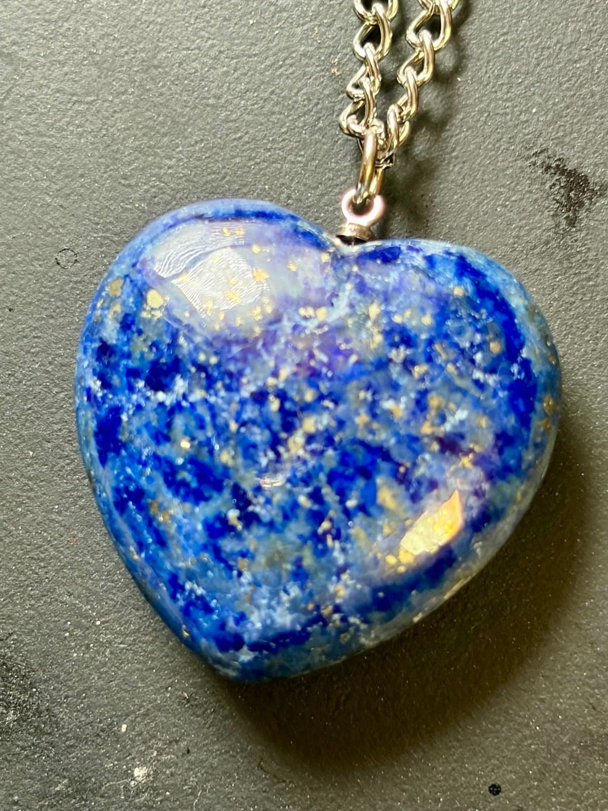 Lapis Gemstone Heart Necklace - Thumbnail 5