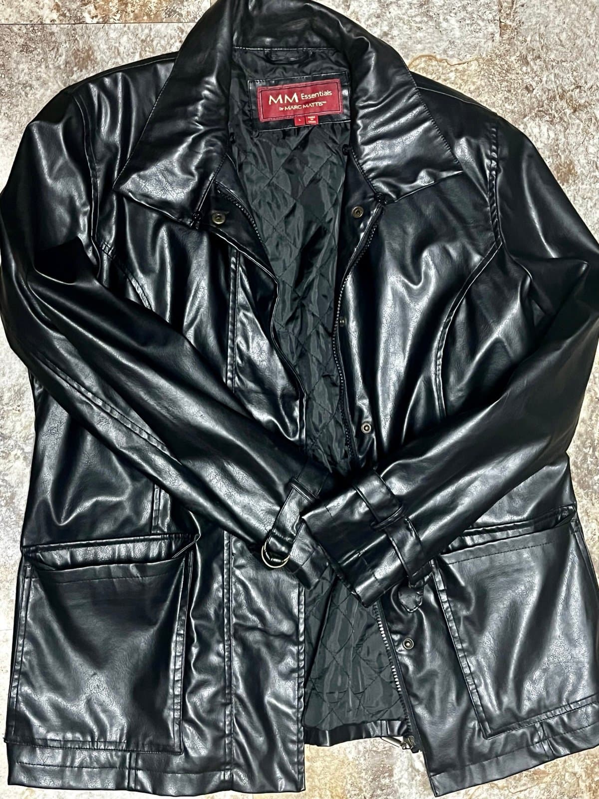 Women’s M&M Essentials Leather Jacket, Size LG - Image 1