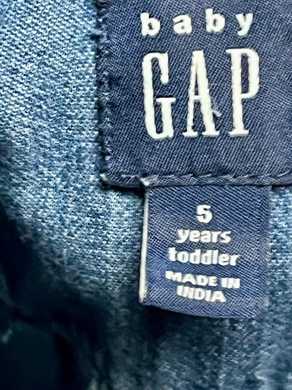Girls Short Sleeve Gap Denim Jumpsuit 5 - Thumbnail 4