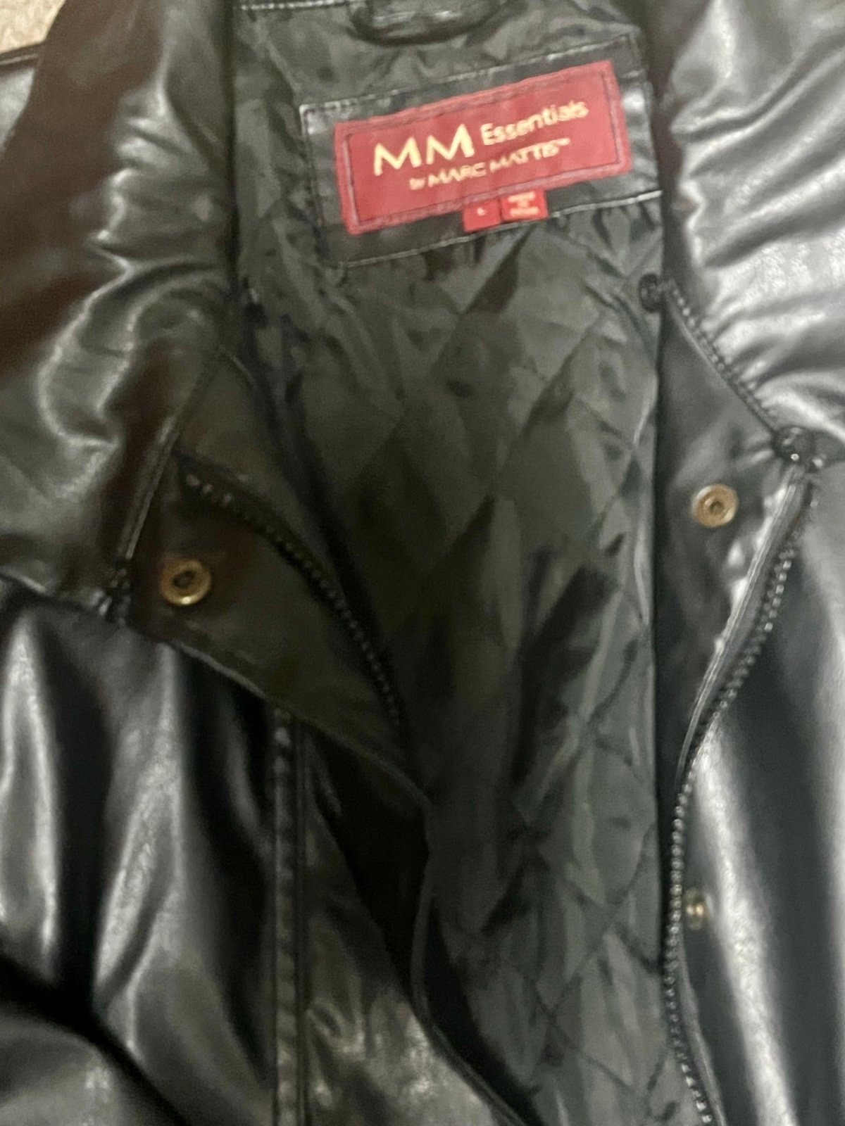 Women’s M&M Essentials Leather Jacket, Size LG - Thumbnail 7