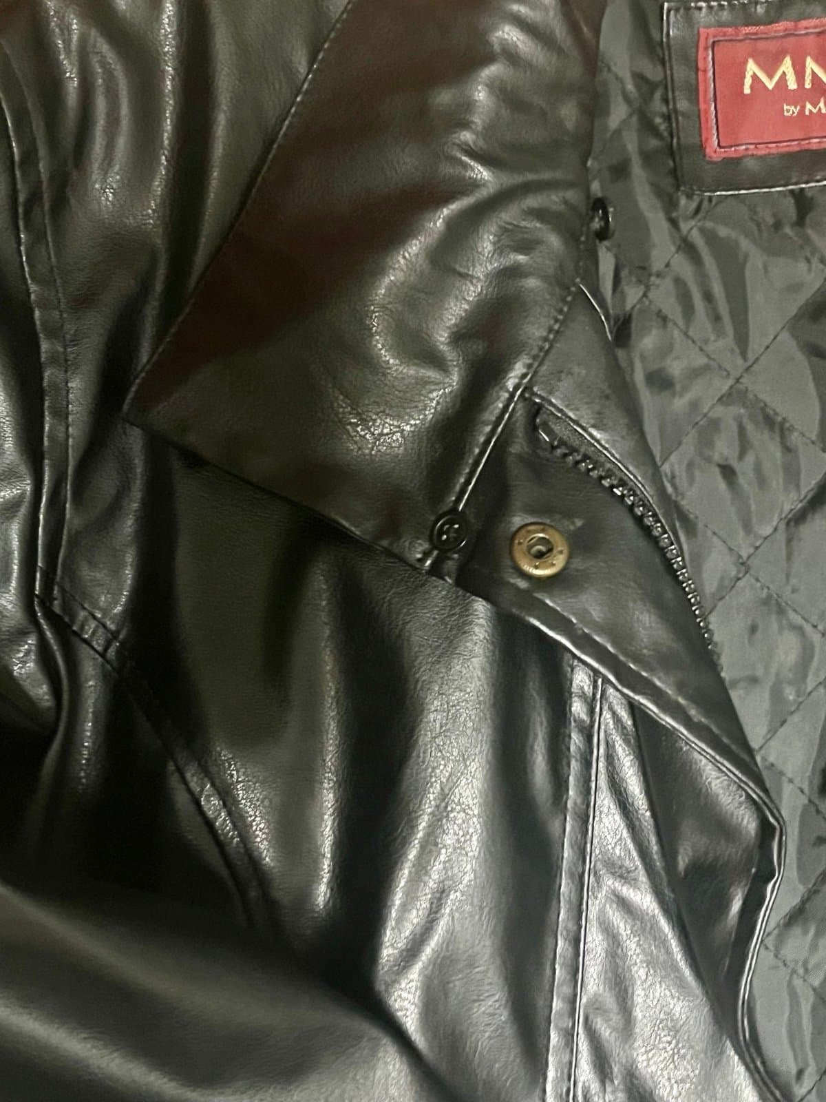 Women’s M&M Essentials Leather Jacket, Size LG - Thumbnail 3