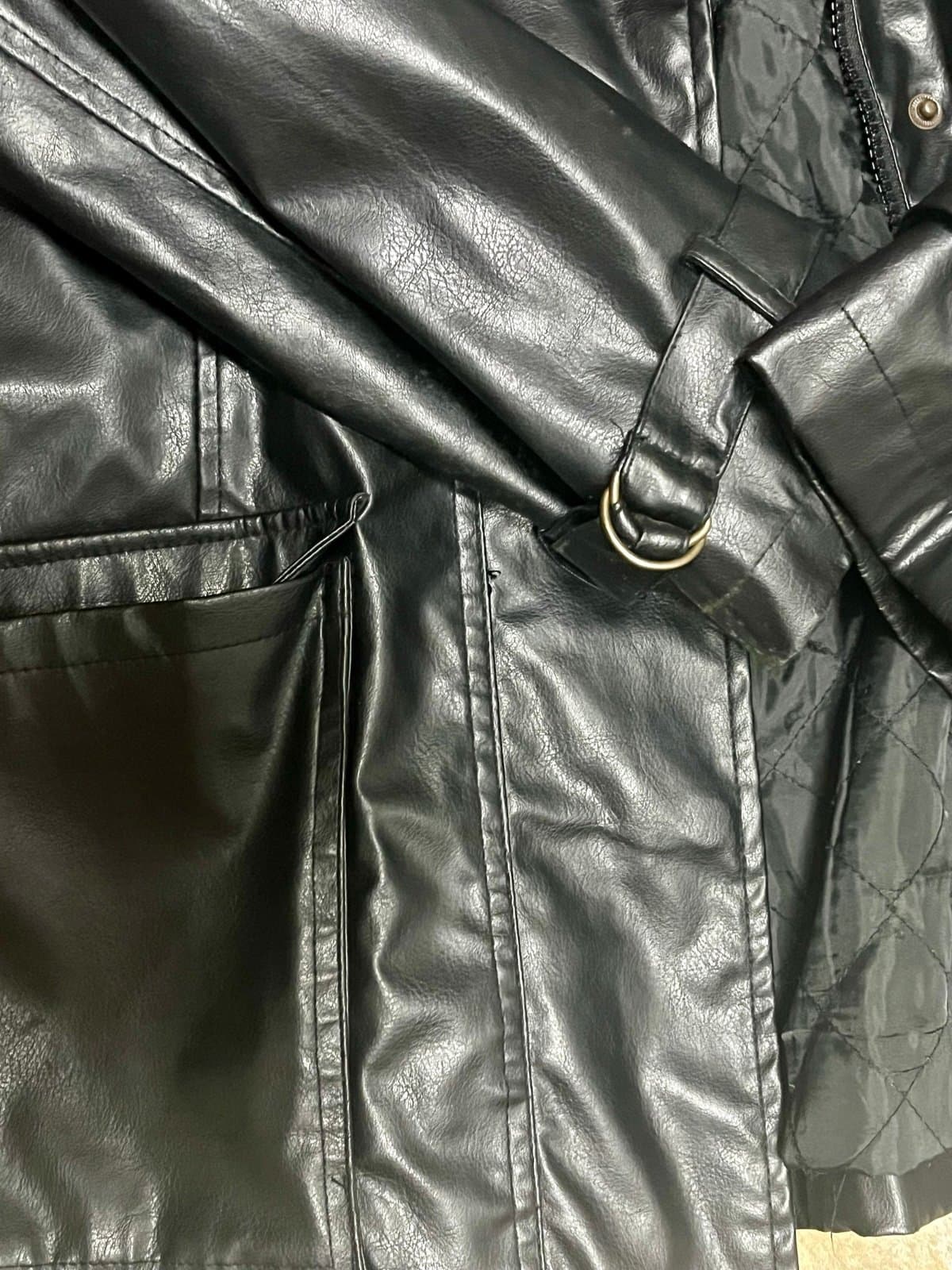Women’s M&M Essentials Leather Jacket, Size LG - Thumbnail 6