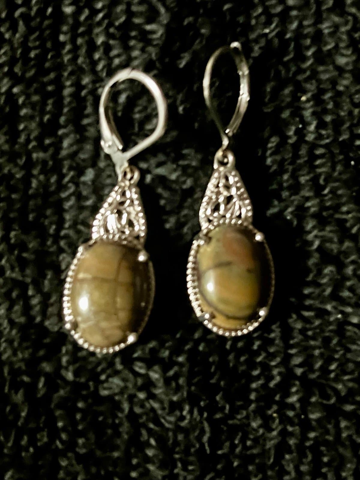 NWT, Jasper Gemstone Earings - Image 1