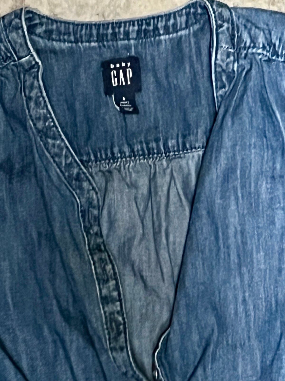 Girls Short Sleeve Gap Denim Jumpsuit 5 - Thumbnail 3