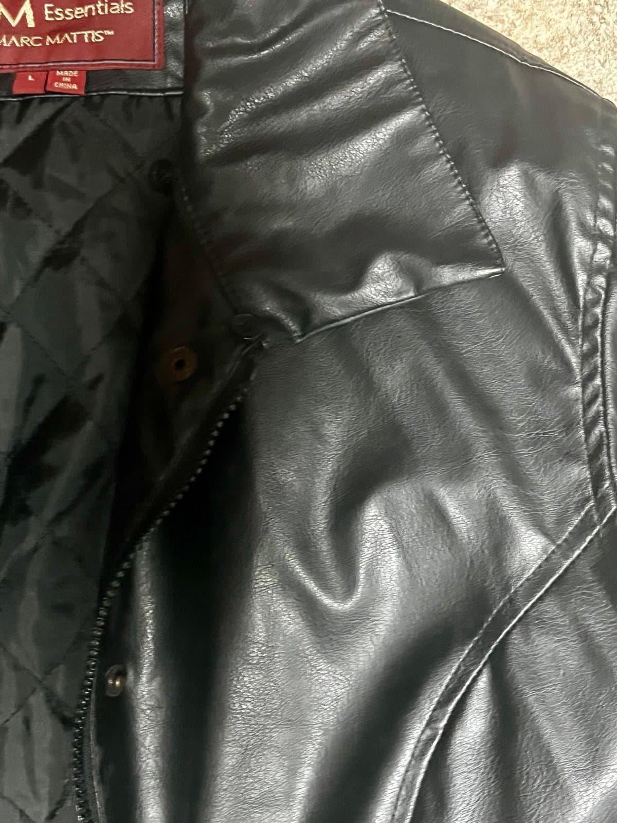 Women’s M&M Essentials Leather Jacket, Size LG - Thumbnail 4
