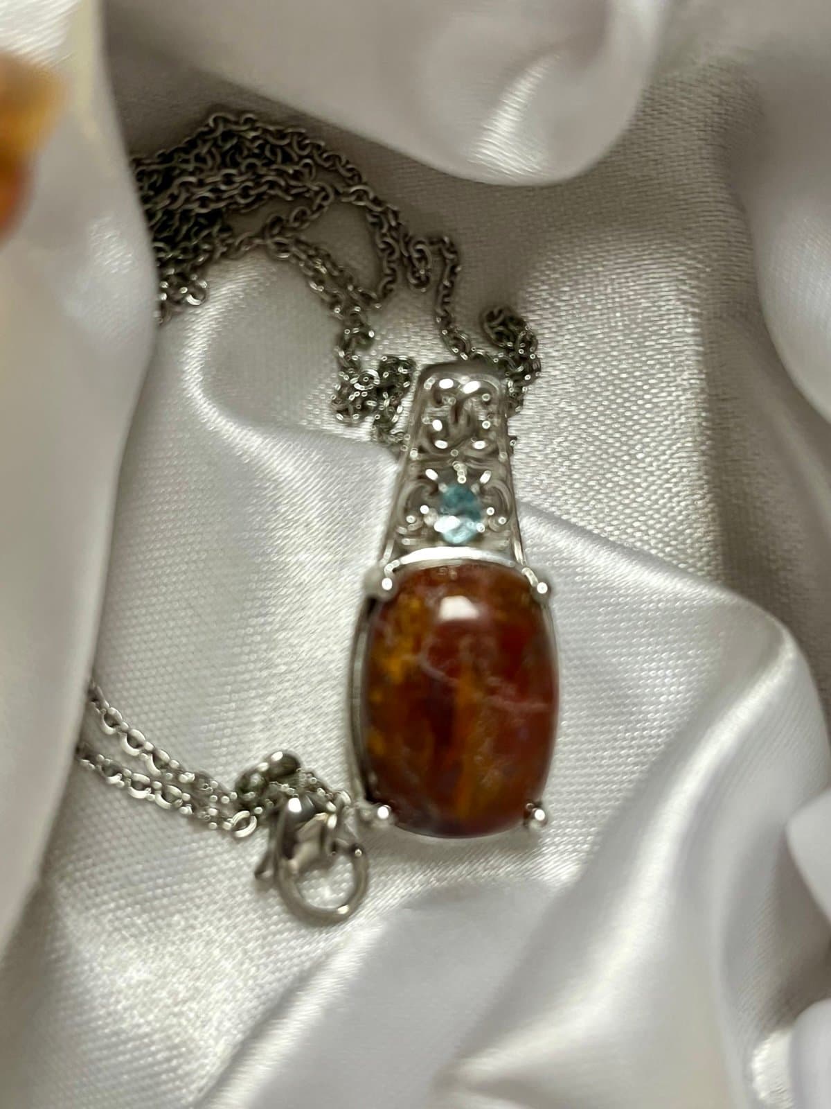 Aqua Nueva Moss, Topaz Necklace and Earrings set - Image 1