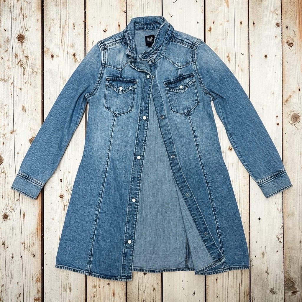 Girls Gap Denim Dress, 4/5 - Image 1