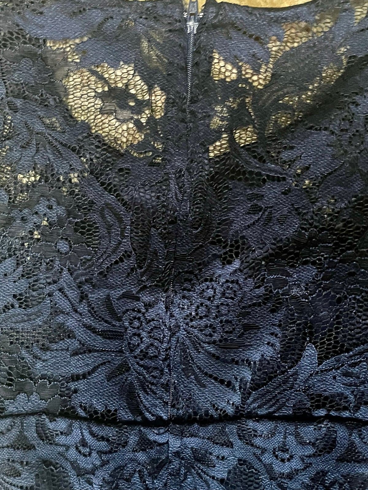 Blue Lace Long Sleeve Dress, size LG - Thumbnail 7
