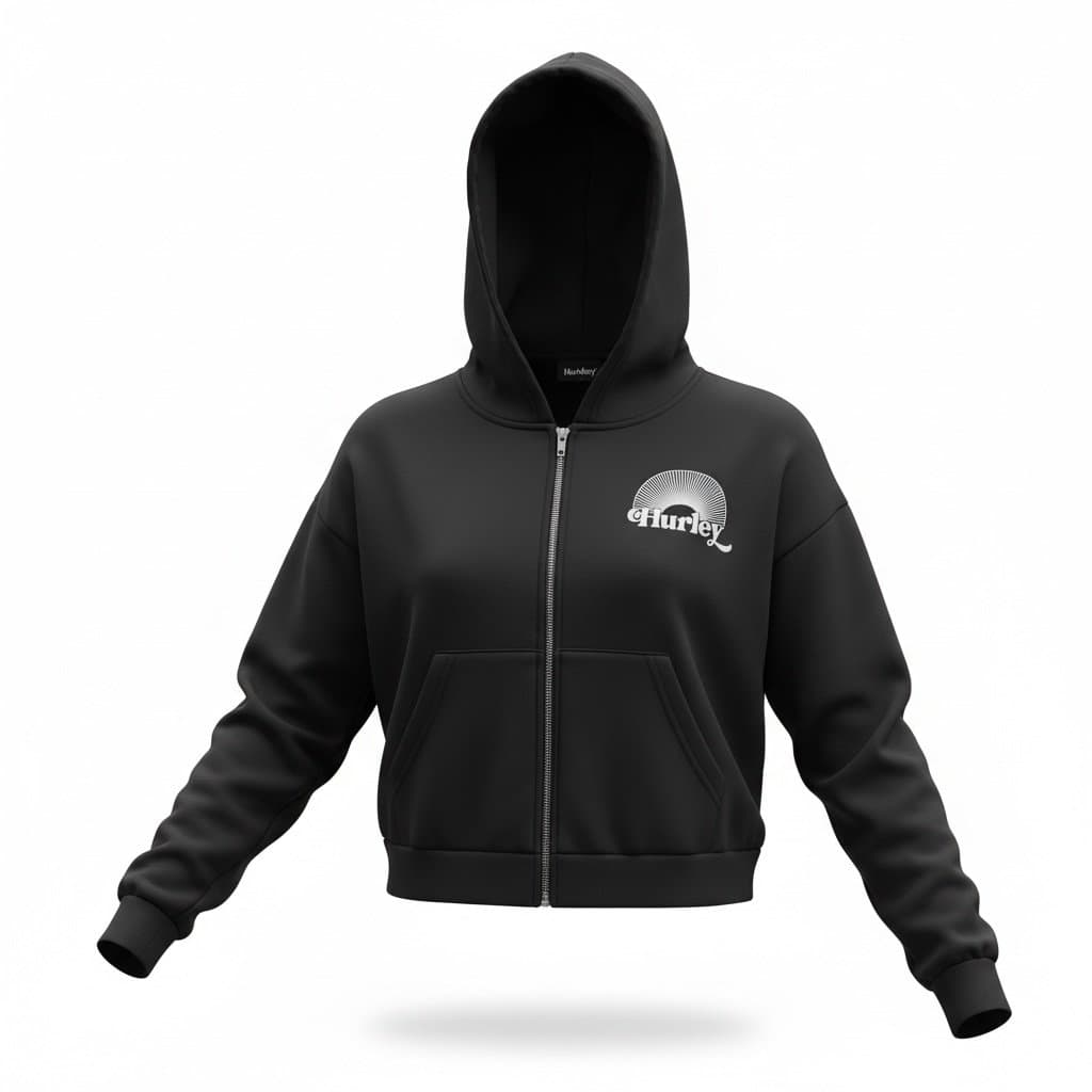 Women’s Hurley Cropped Hoodie, LG - Thumbnail 2