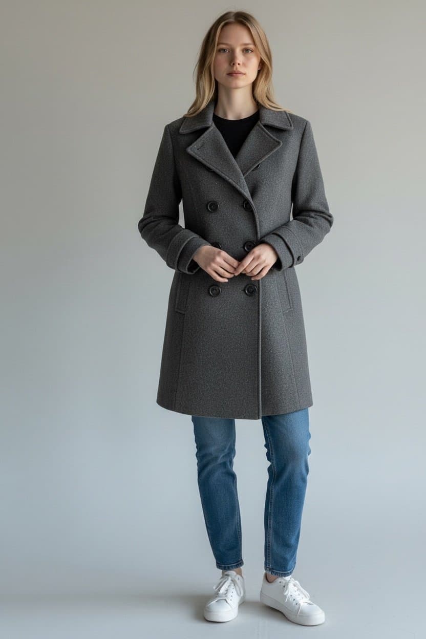 Old Navy Heather Grey Peacoat size XS - Image 1