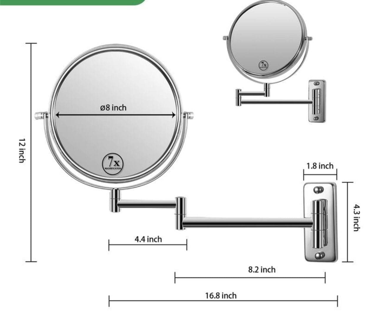 Conair La Collection Classique Wall Mount 8-Inch Makeup Mirror - Thumbnail 2