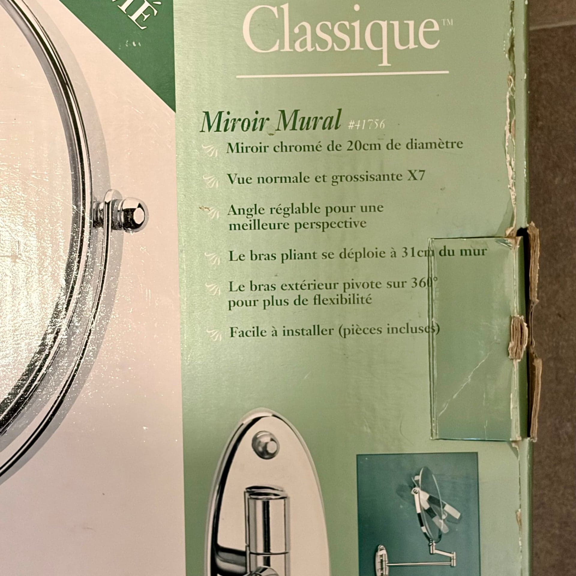 Conair La Collection Classique Wall Mount 8-Inch Makeup Mirror - Thumbnail 5