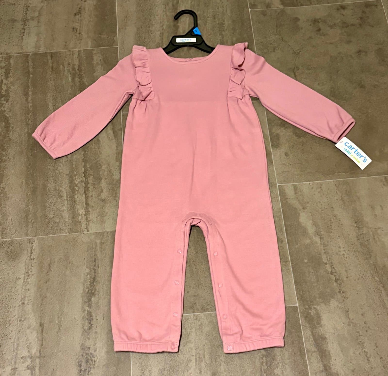 NWT, Carters Romper Pink 24 M - Thumbnail 4