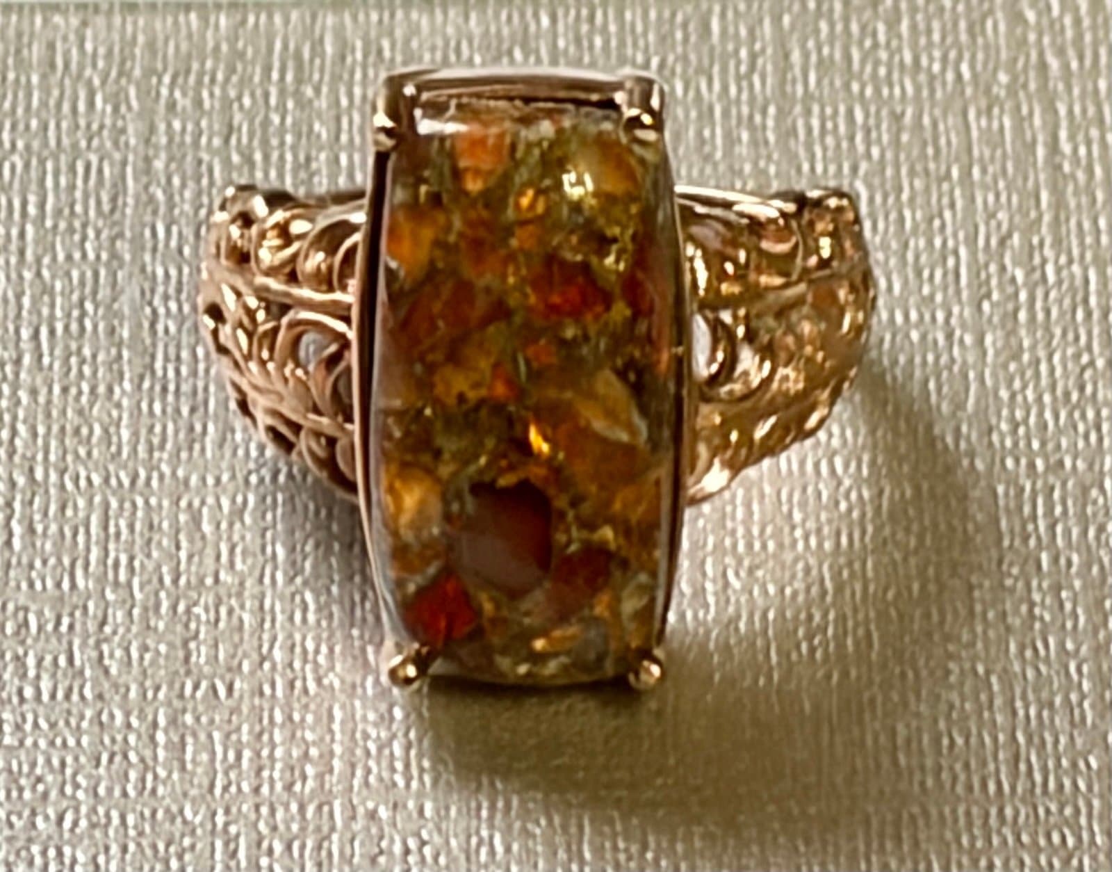 Fire Opal Ring, size 9 - Thumbnail 9