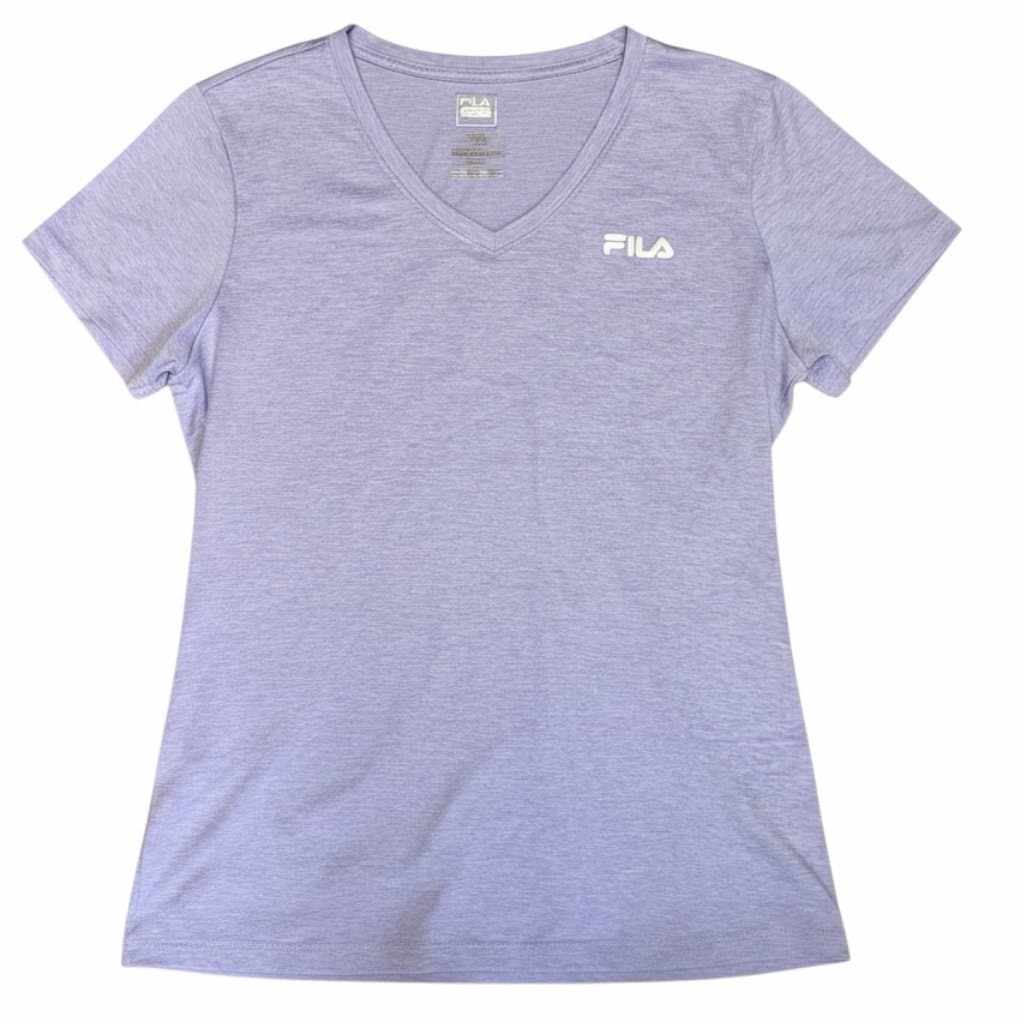 Women’s Purple Fila Short Sleeve Top, L - Image 1