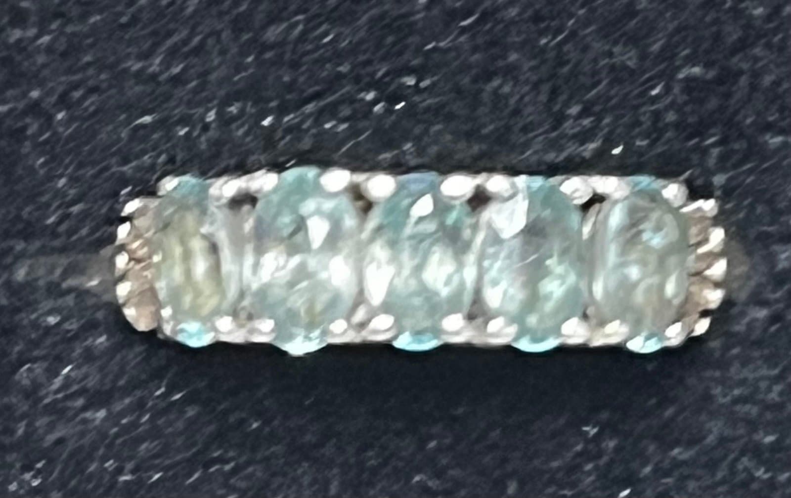 Aquamarine and Zircon Ring size 7 - Image 1