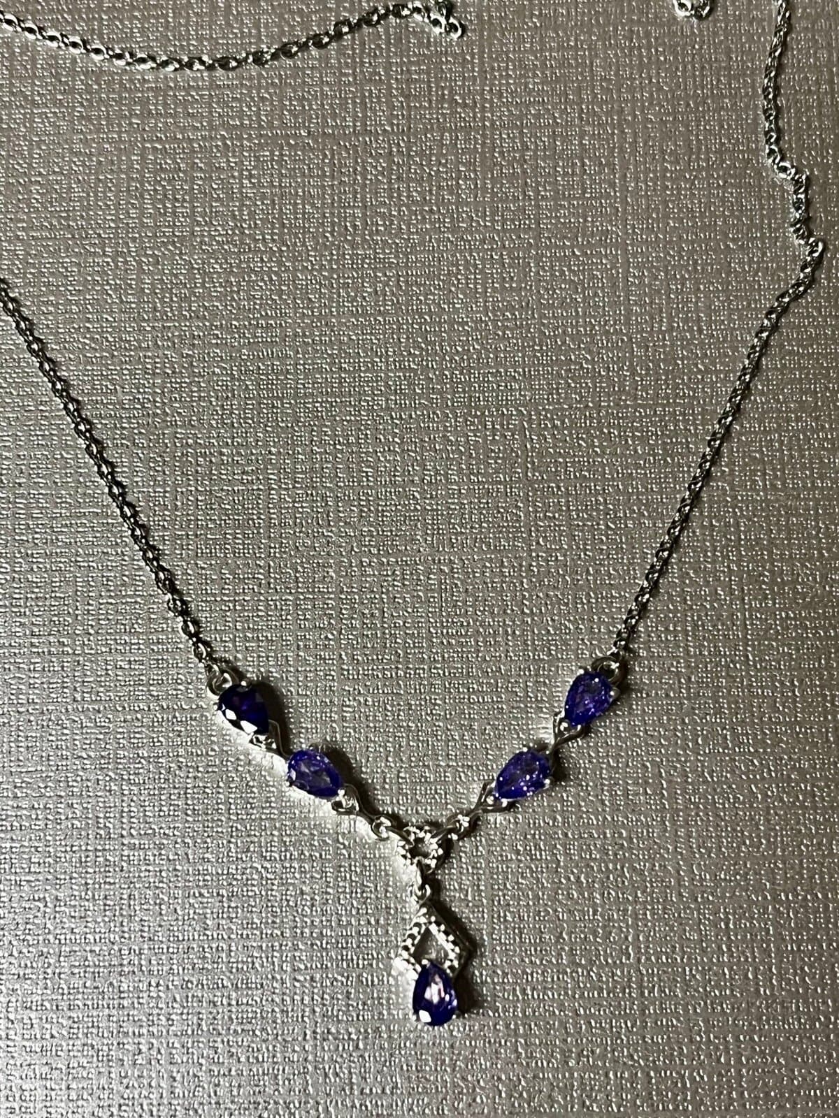 NWT, Purple Simulated Diamond Necklace - Thumbnail 2